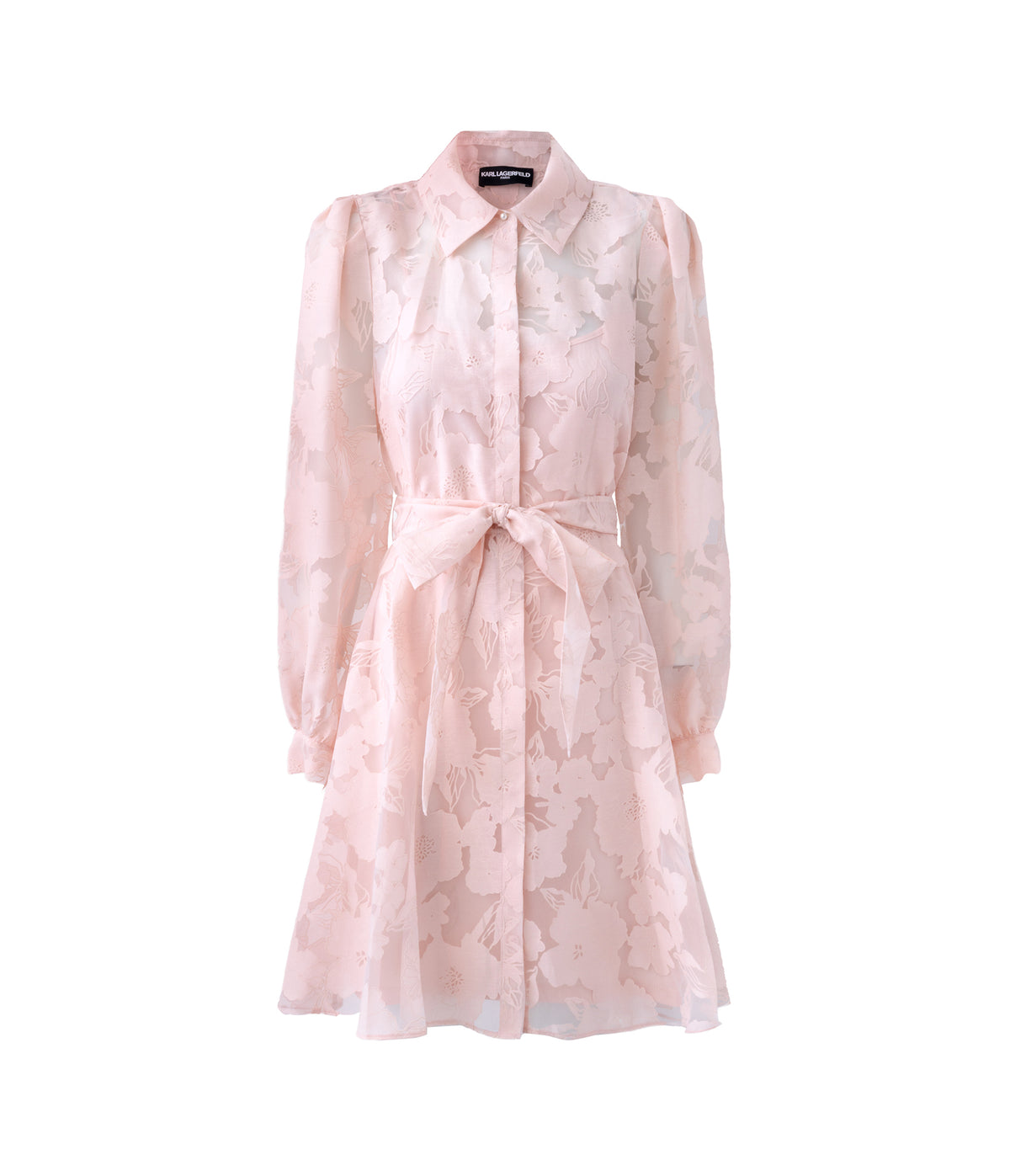 Karl Lagerfeld Paris Women's Floral Collared Shirt Dress - Pearl Blush