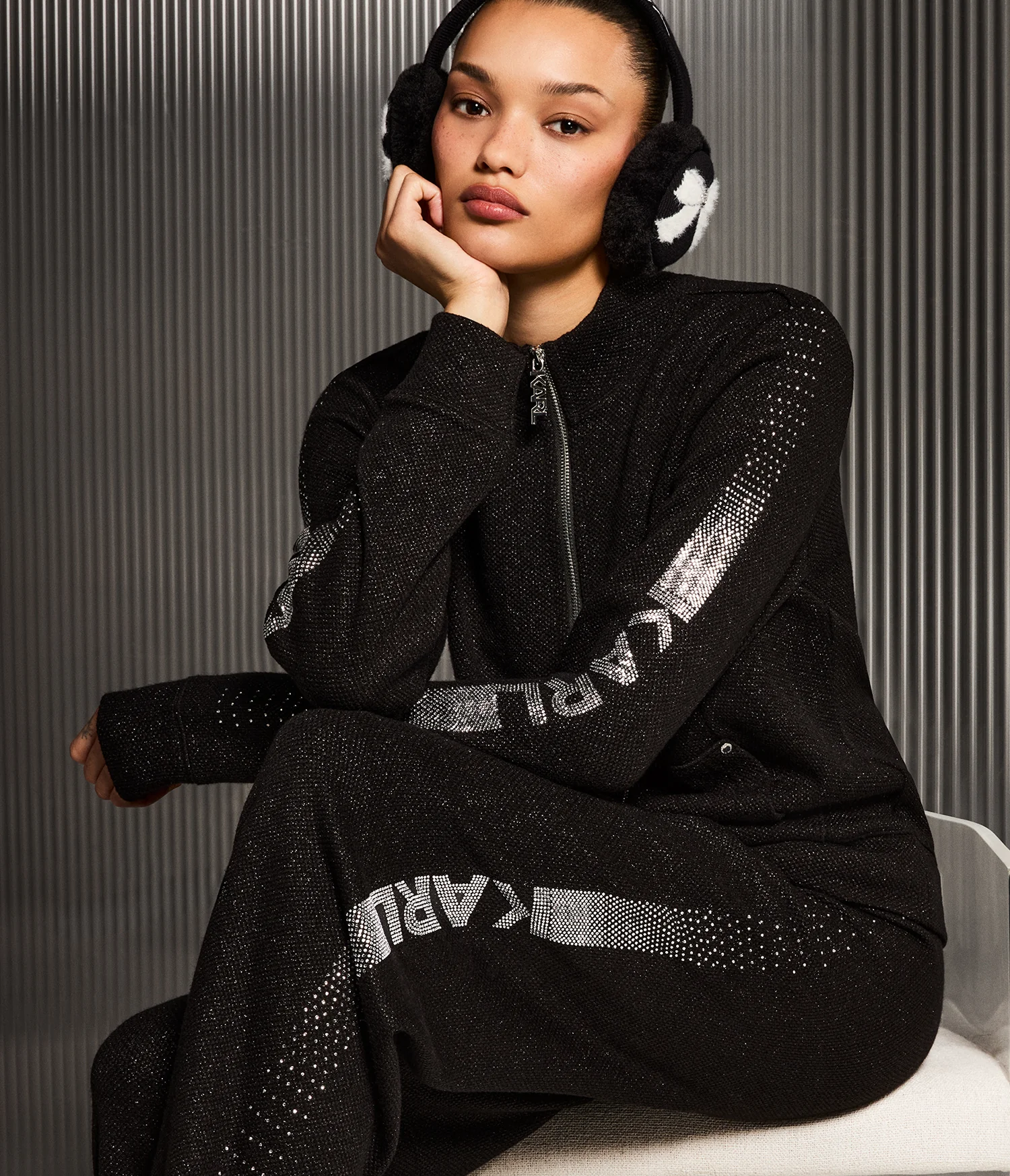 EMBELLISHED TRACK JACKET View 1 | Women's Matching Sets EMBELLISHED TRACK JACKET View 1 | Women's Matching Sets