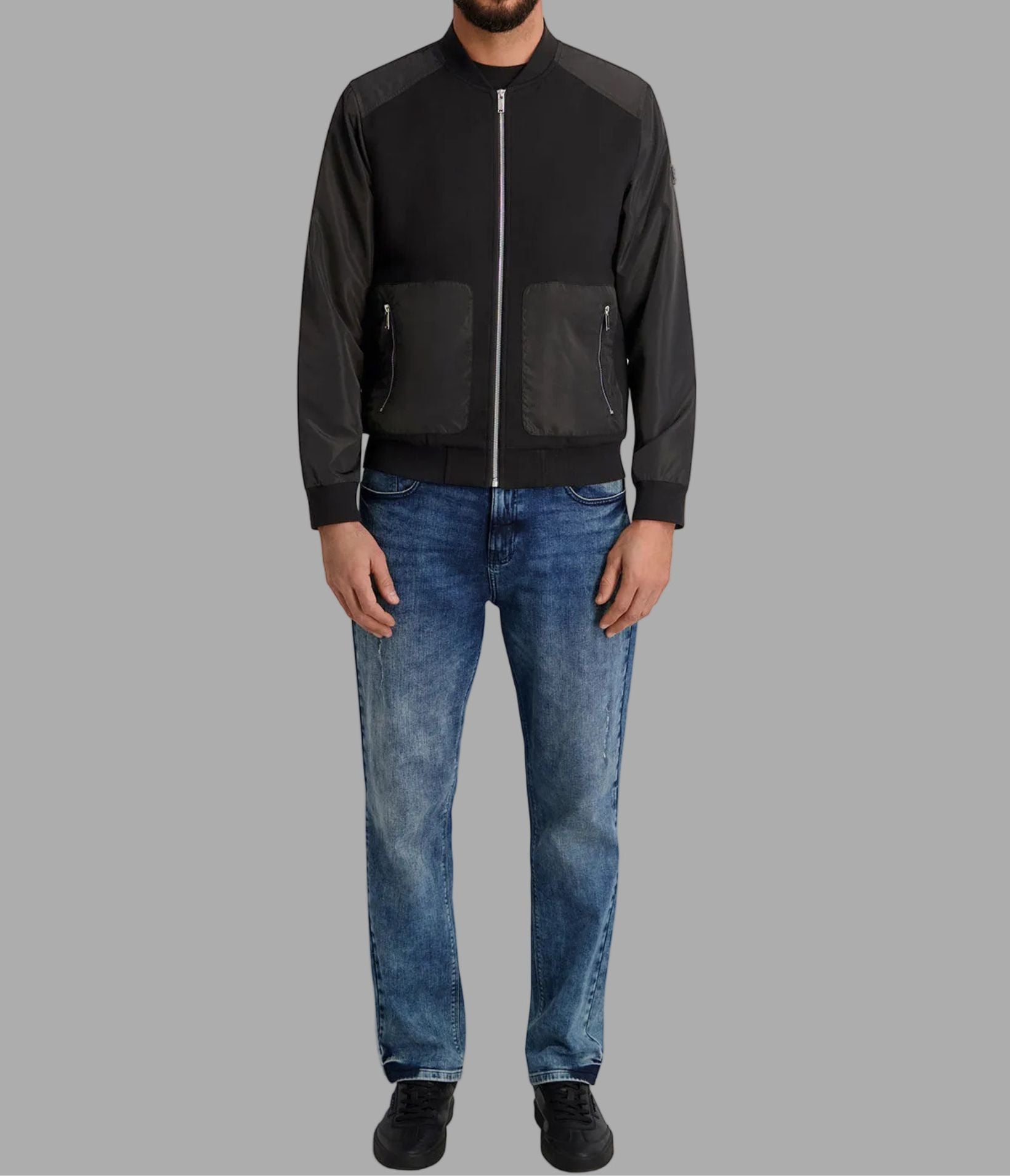 MIXED MEDIA BOMBER JACKET VIEW 4 | Men's Clearance MIXED MEDIA BOMBER JACKET VIEW 4 | Men's Clearance