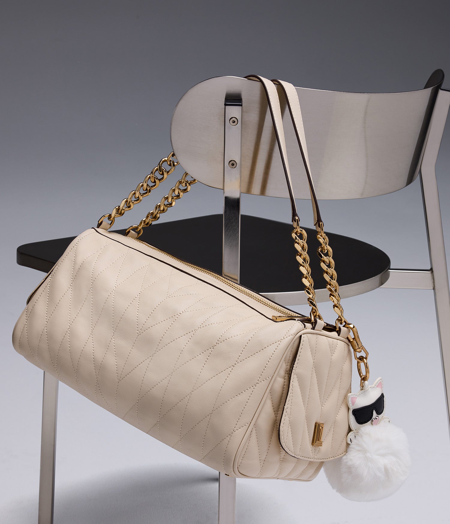 LAFAYETTE SATCHEL WITH KARL PUFF CHARM View 1 LAFAYETTE SATCHEL WITH KARL PUFF CHARM View 1