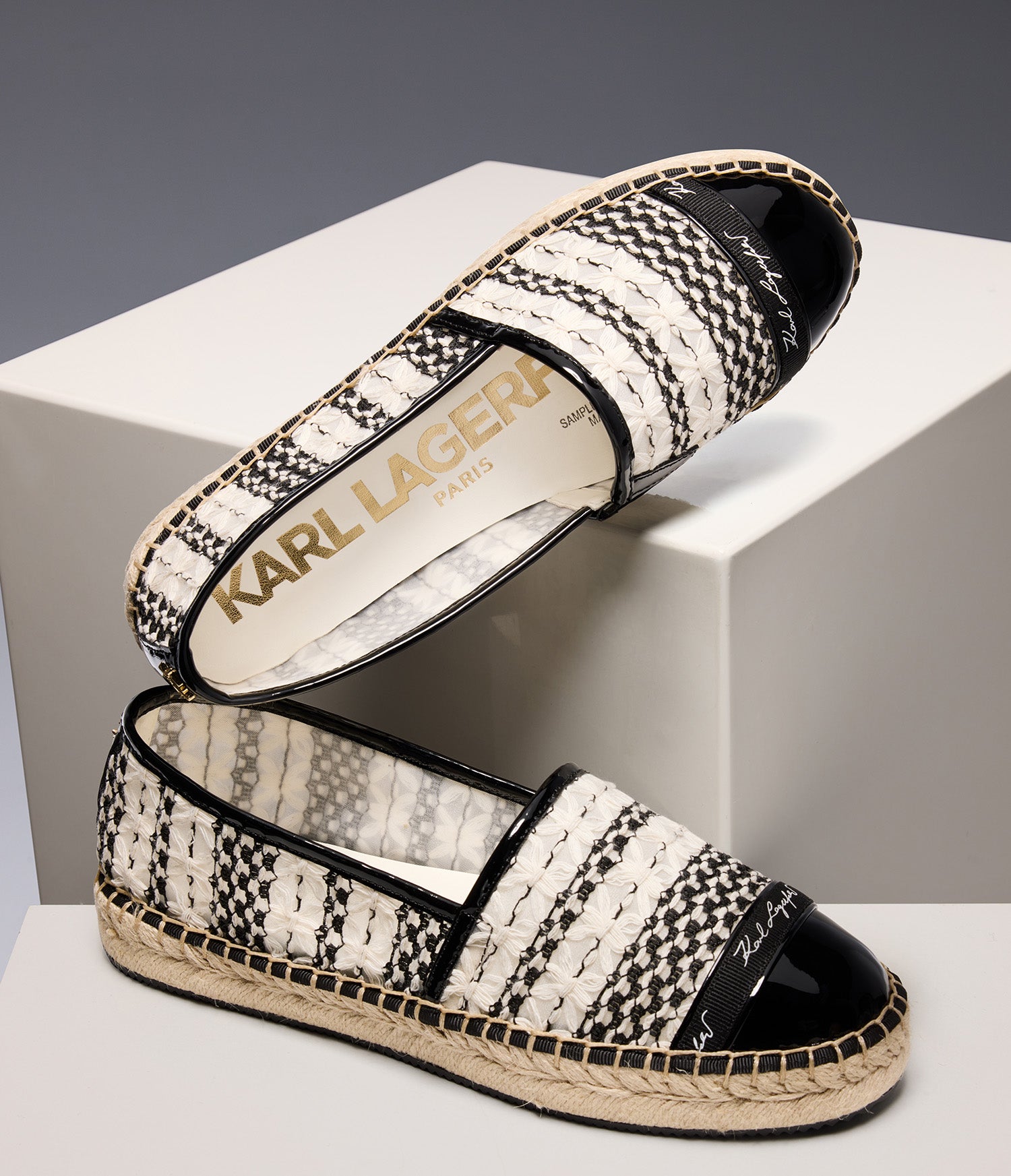 日本未発売　LE FIGARO HOMMAGE: KARL LAGERFELD Millicent Two Tone Crochet Slip On Flat Espadrille | Flats