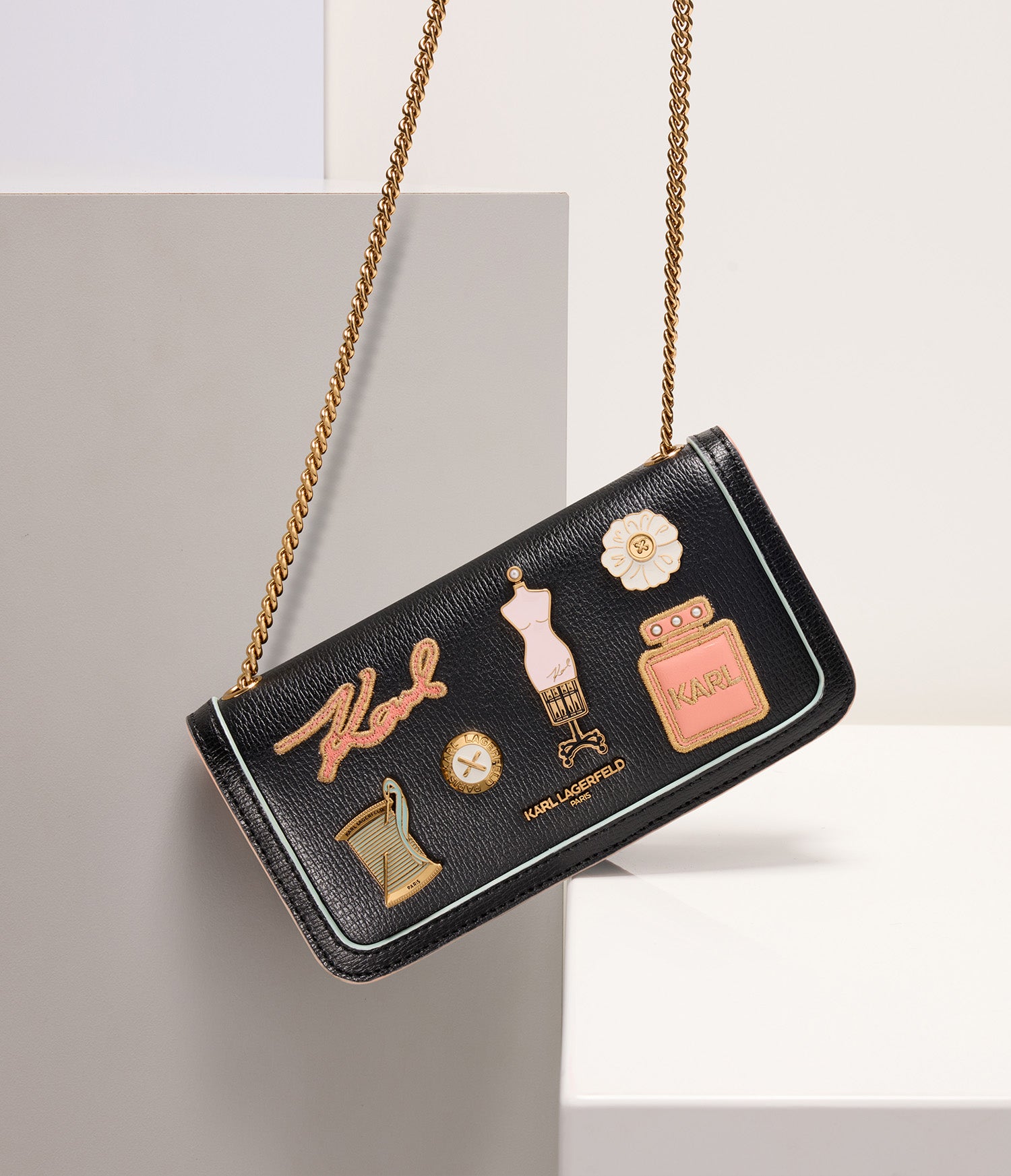 KOSETTE SHOULDER BAG WITH OVERSIZED FASHION PINS View 1 KOSETTE SHOULDER BAG WITH OVERSIZED FASHION PINS View 1