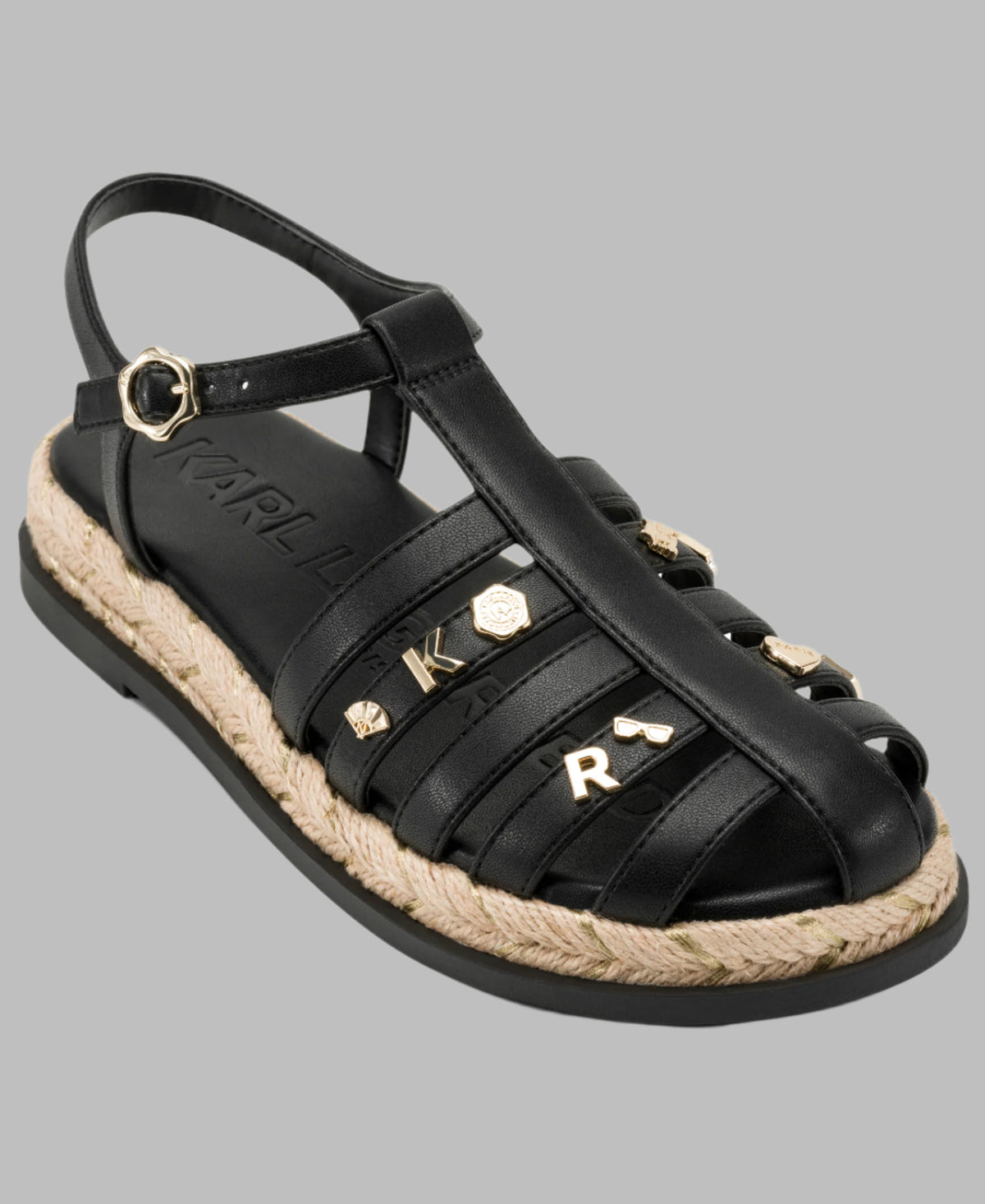 Karl Lagerfeld Paris Men’s Sandals- sz 11- New! NEW Karl Lagerfeld Paris Slides Sandals Black Karl PINS Size  main image 2
