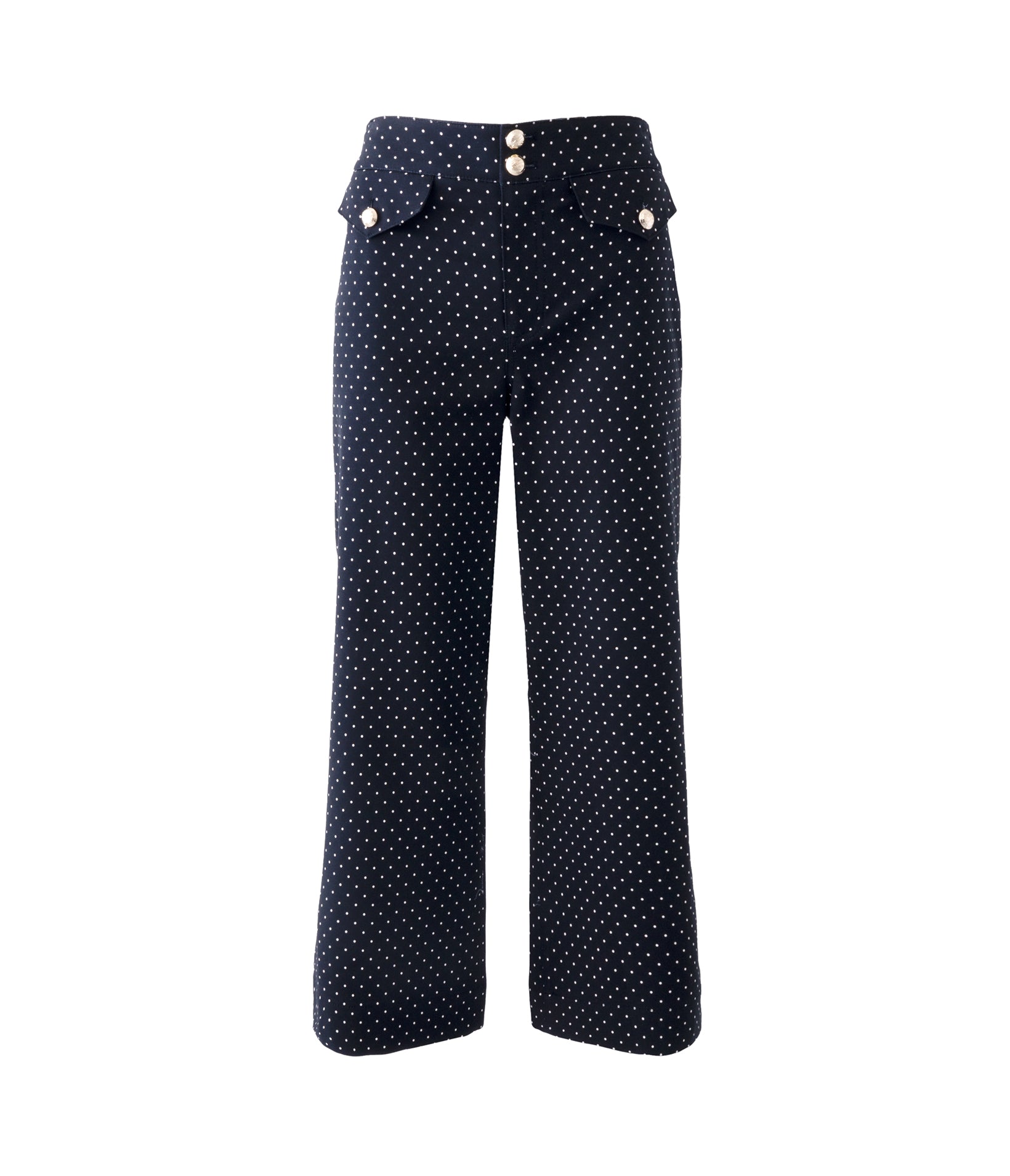 COTTON TWILL POLKA DOT WIDE LEG PANT View 2 COTTON TWILL POLKA DOT WIDE LEG PANT View 2