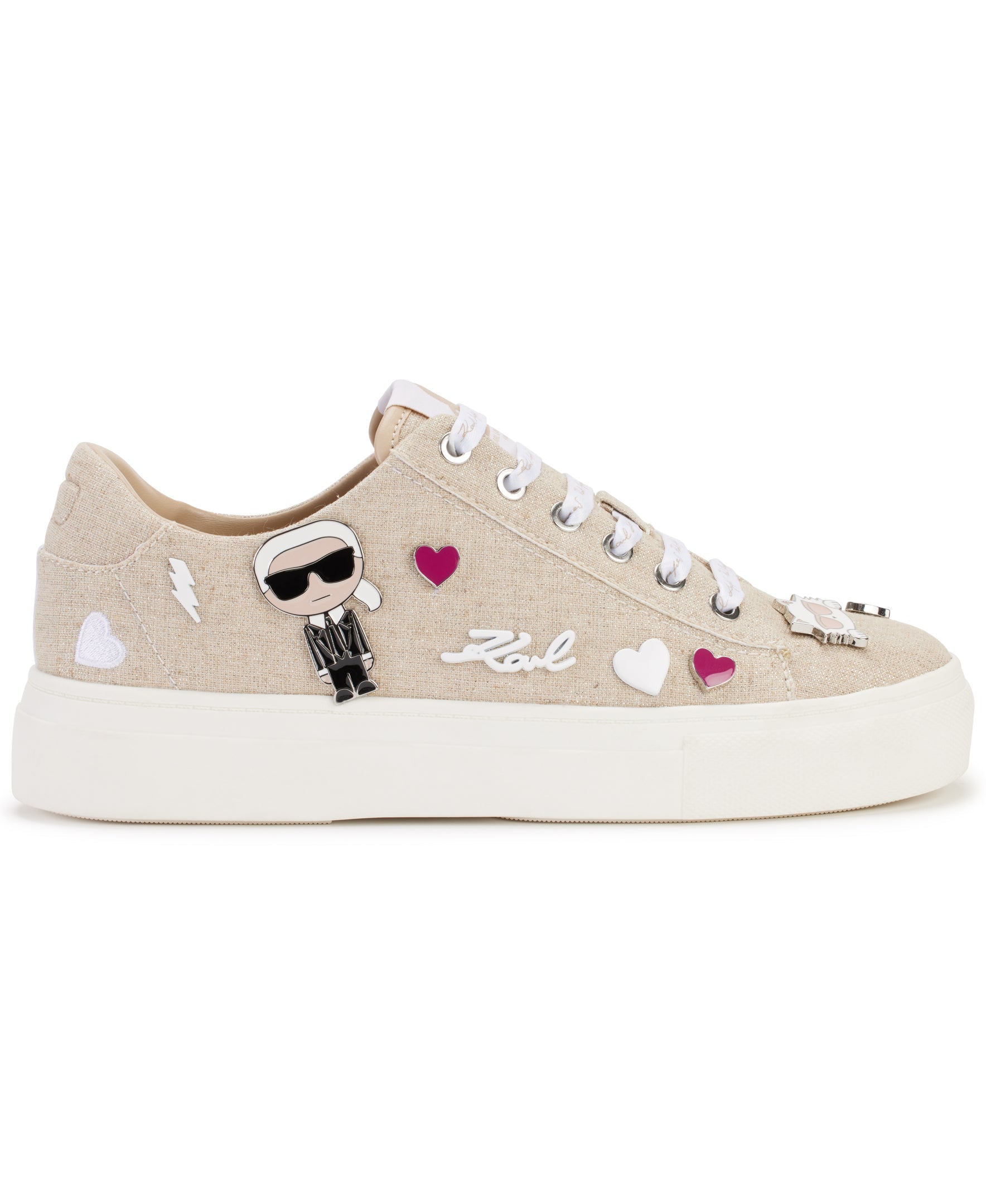 CATE PINS LACE UP SPARKLE LINEN SNEAKER