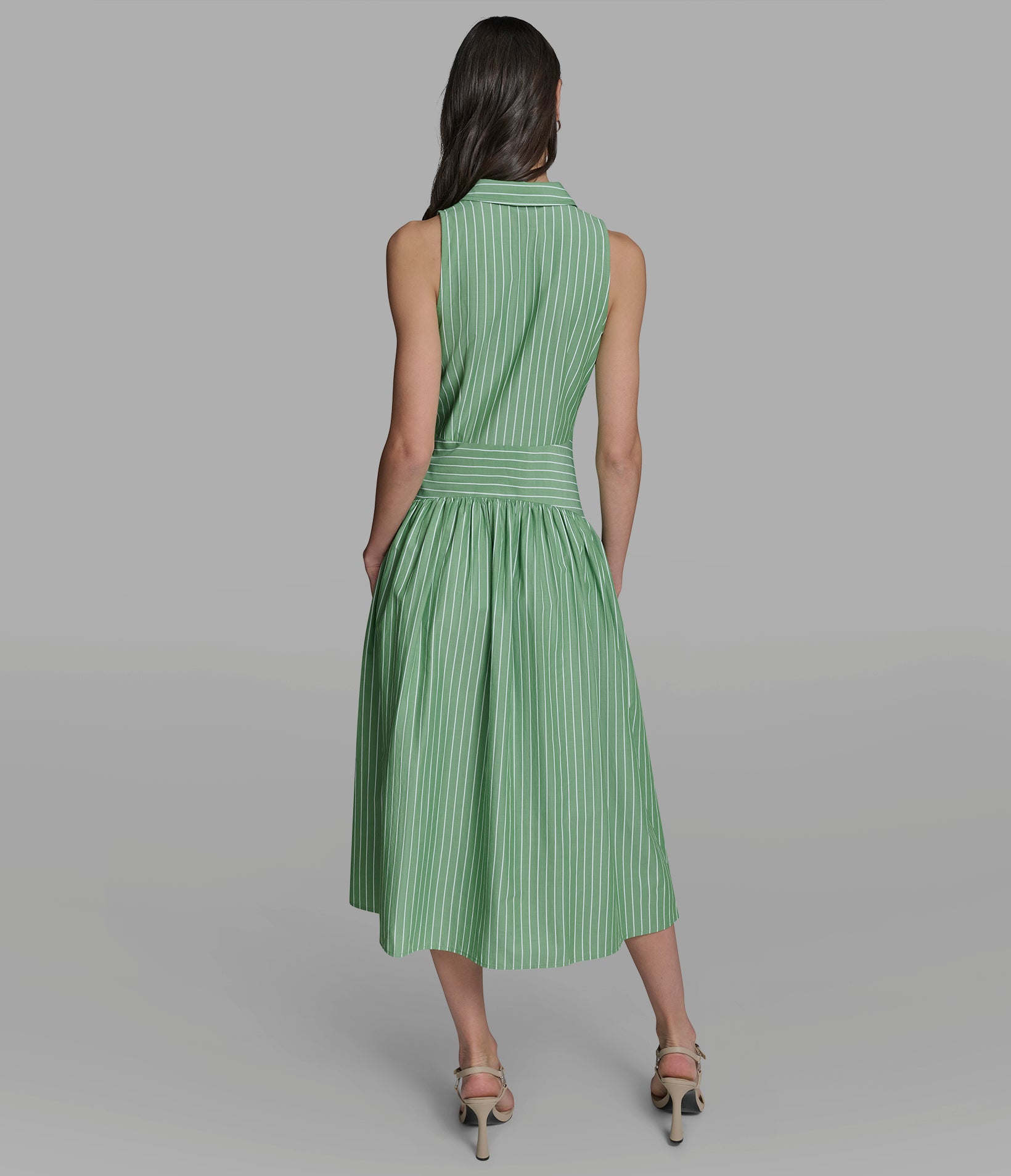 SLEEVELESS STRIPED POPLIN SHIRT DRESS View 2 | Women's Clothing SLEEVELESS STRIPED POPLIN SHIRT DRESS View 2 | Women's Clothing