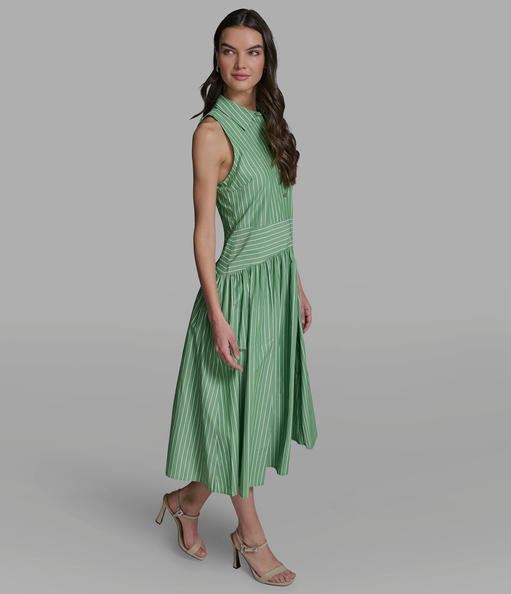 SLEEVELESS STRIPED POPLIN SHIRT DRESS View 1 | Women's Clothing SLEEVELESS STRIPED POPLIN SHIRT DRESS View 1 | Women's Clothing