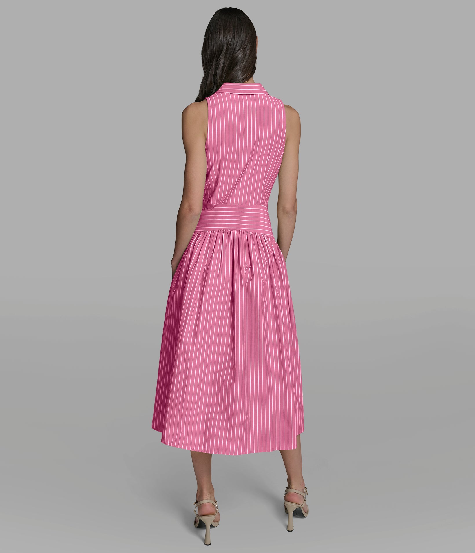 SLEEVELESS STRIPED POPLIN SHIRT DRESS View 2 | Products SLEEVELESS STRIPED POPLIN SHIRT DRESS View 2 | Products