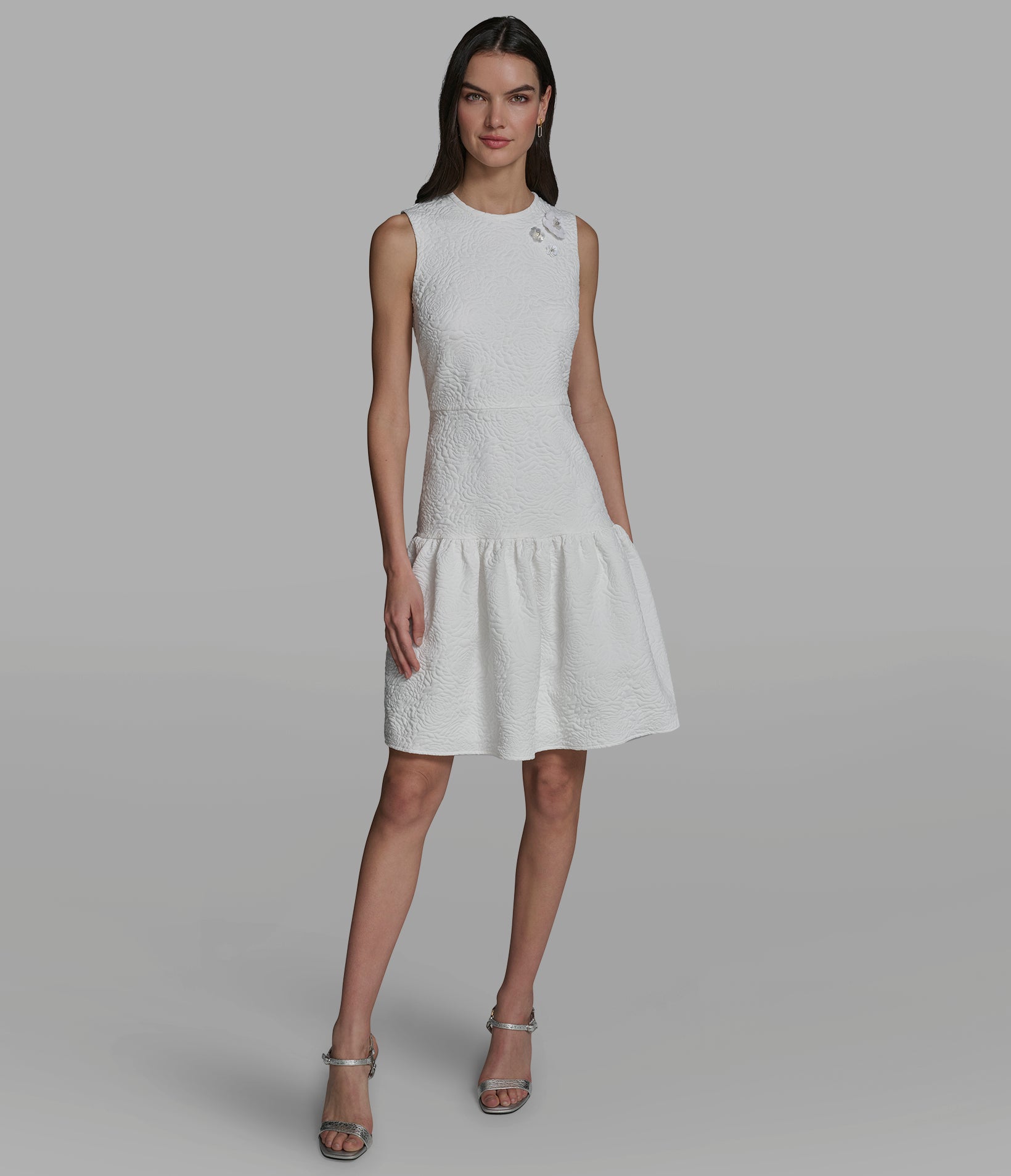 FLORET JACQUARD DROP WAIST DRESS View 1 | New Women's Clothing FLORET JACQUARD DROP WAIST DRESS View 1 | New Women's Clothing