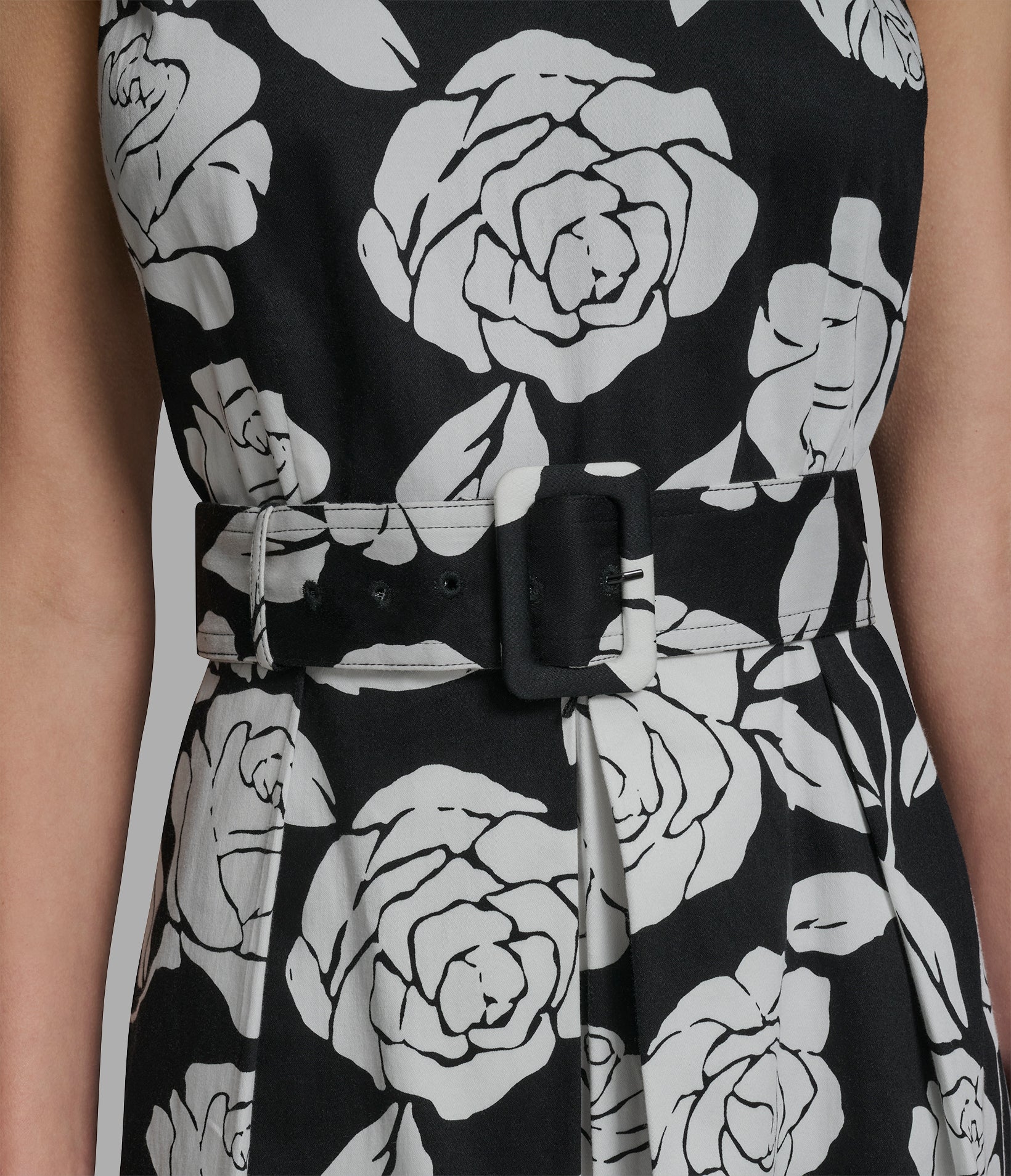 FLORAL SATEEN MIDI DRESS WITH BELT VIEW 5 | Women's Clothing FLORAL SATEEN MIDI DRESS WITH BELT VIEW 5 | Women's Clothing