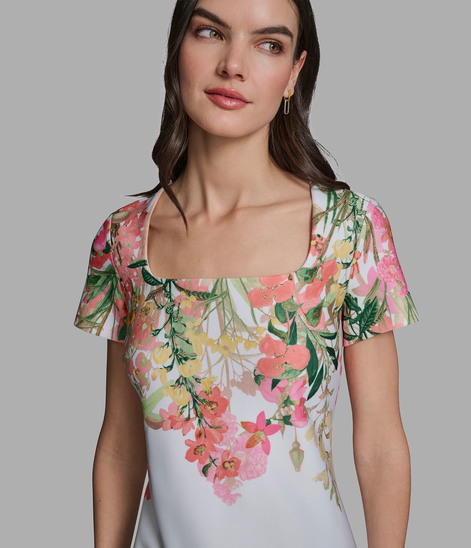 FLORAL A-LINE SCUBA DRESS VIEW 5 | New Arrivals FLORAL A-LINE SCUBA DRESS VIEW 5 | New Arrivals