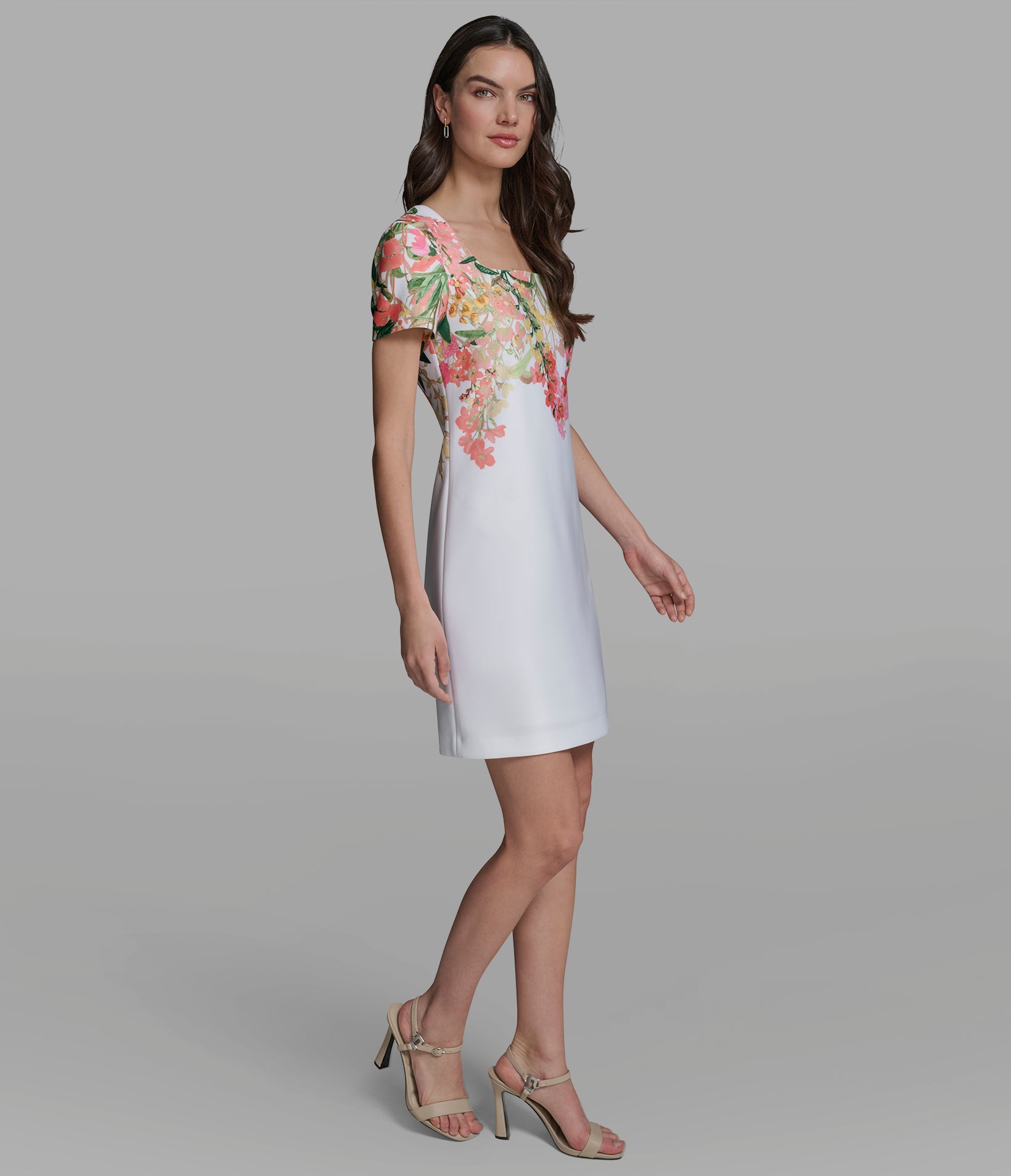 FLORAL A-LINE SCUBA DRESS VIEW 3 | New Arrivals FLORAL A-LINE SCUBA DRESS VIEW 3 | New Arrivals