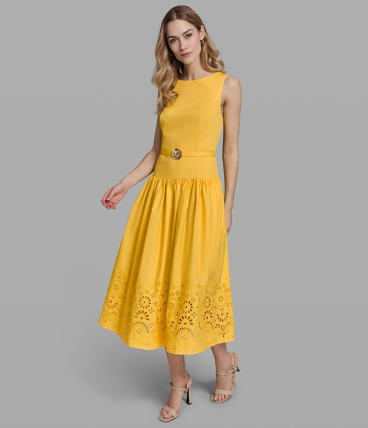 Sleeveless Eyelet Drop Waist Dress | Dresses & Jumpsuits