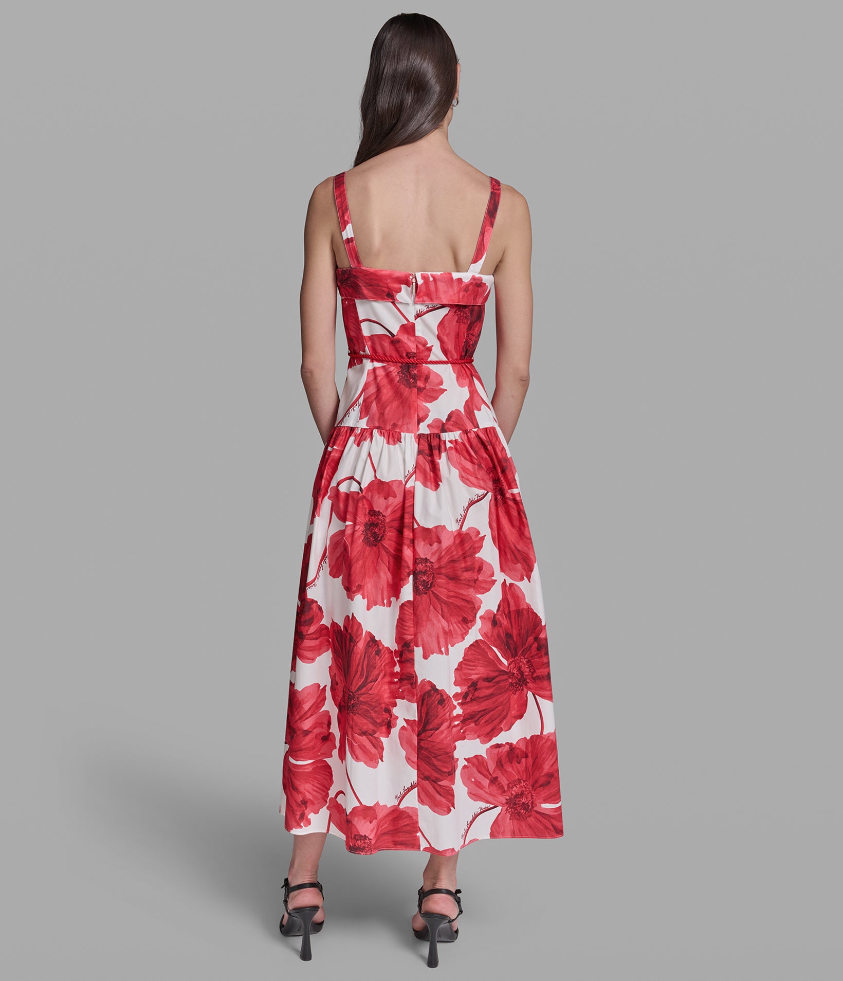 SLEEVELESS SIGNATURE FLORAL MIDI DRESS View 2 | Products SLEEVELESS SIGNATURE FLORAL MIDI DRESS View 2 | Products