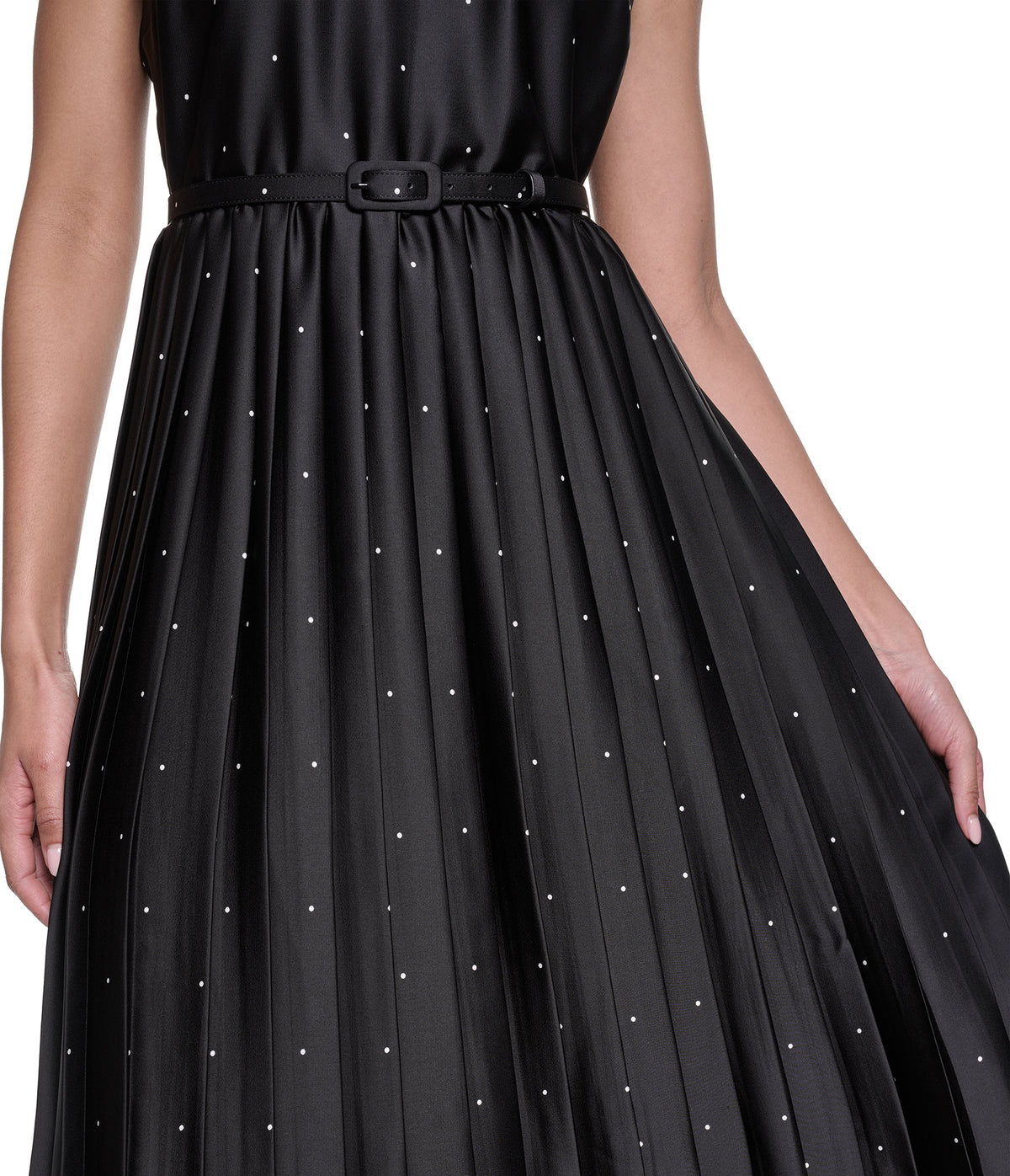 SATIN POLKA DOT BOW MIDI DRESS VIEW 7 SATIN POLKA DOT BOW MIDI DRESS VIEW 7