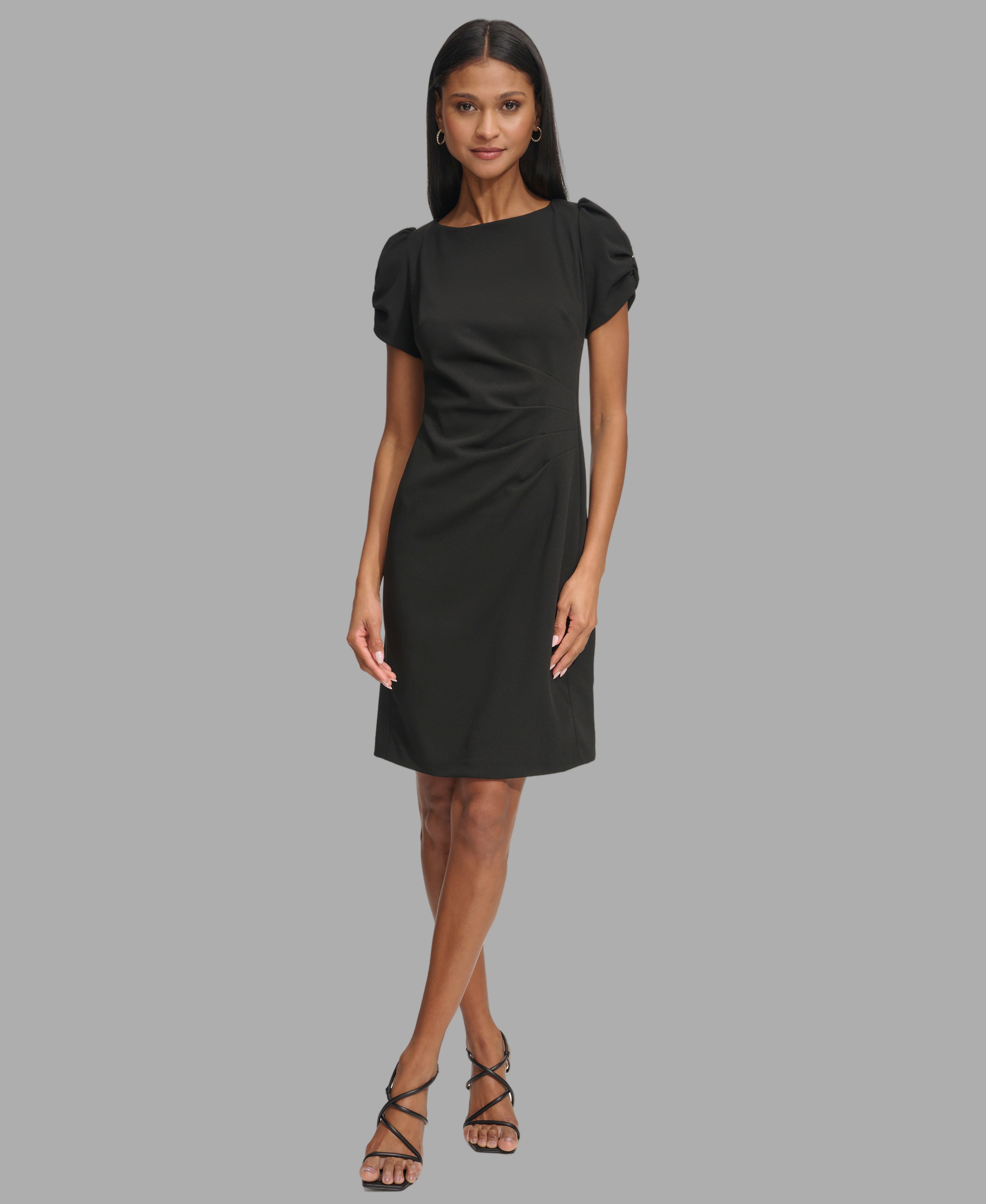 ROUCHED SHEATH DRESS WITH PUFF SLEEVES VIEW 4 | Women's Clothing ROUCHED SHEATH DRESS WITH PUFF SLEEVES VIEW 4 | Women's Clothing