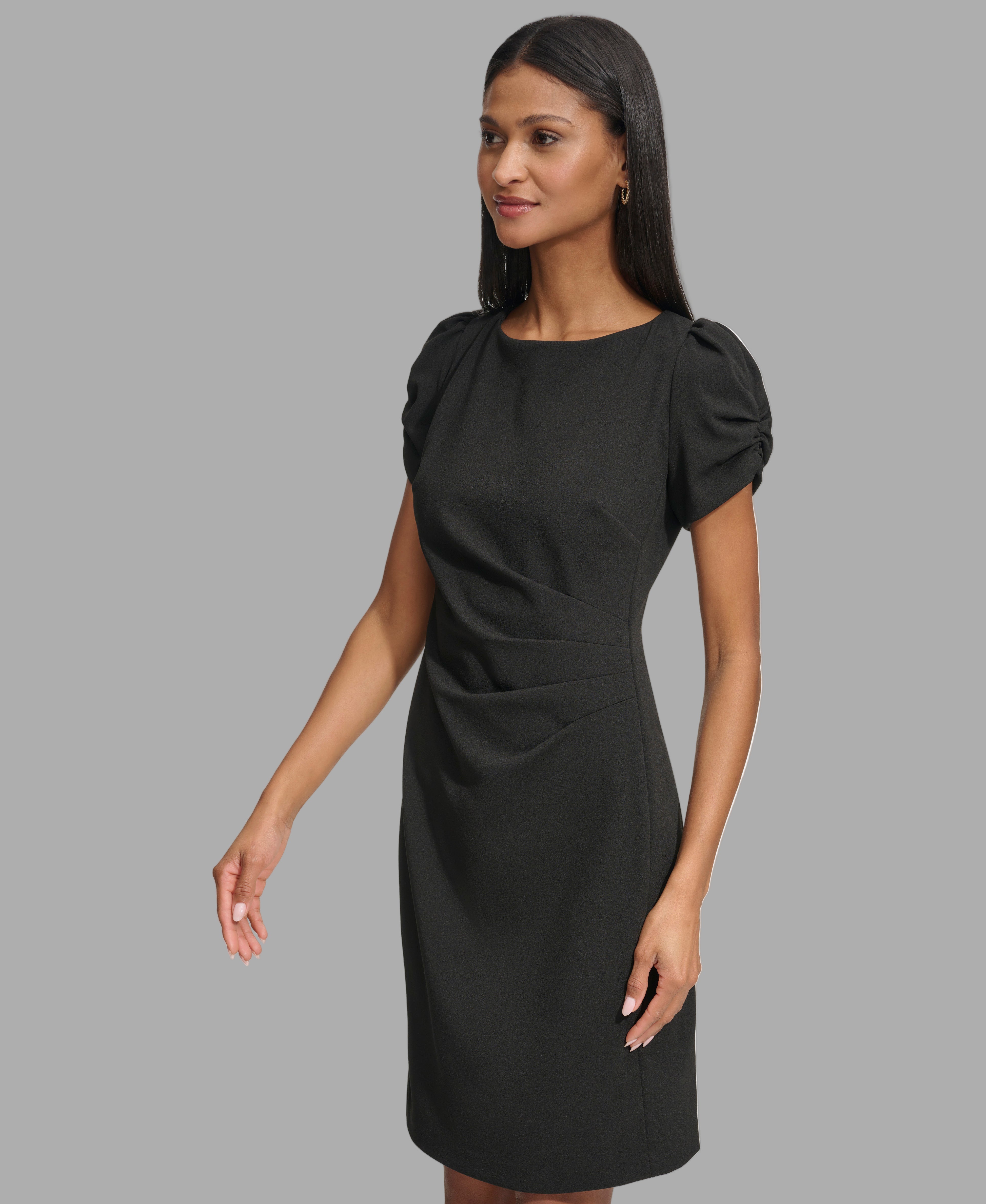 ROUCHED SHEATH DRESS WITH PUFF SLEEVES VIEW 3 | Women's Clothing ROUCHED SHEATH DRESS WITH PUFF SLEEVES VIEW 3 | Women's Clothing