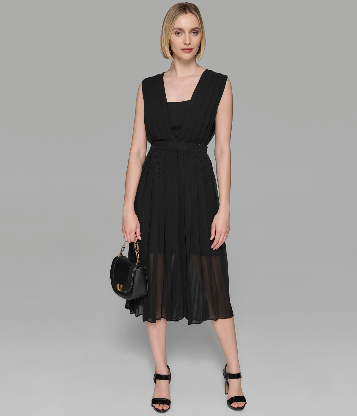 70s Karl Lagerfeld Pleated Bustier Dress