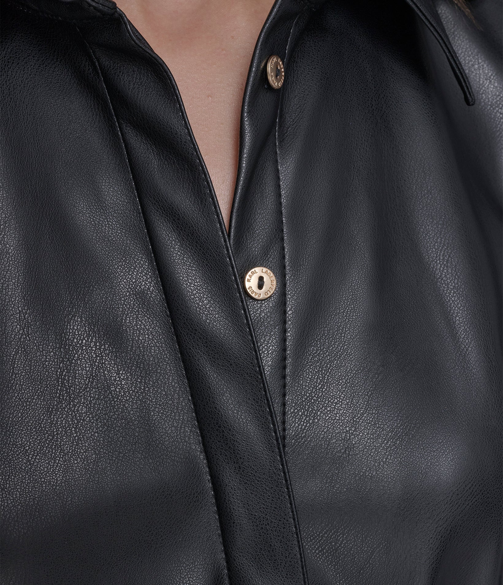 BELTED FAUX-LEATHER SHIRT DRESS VIEW 6 BELTED FAUX-LEATHER SHIRT DRESS VIEW 6