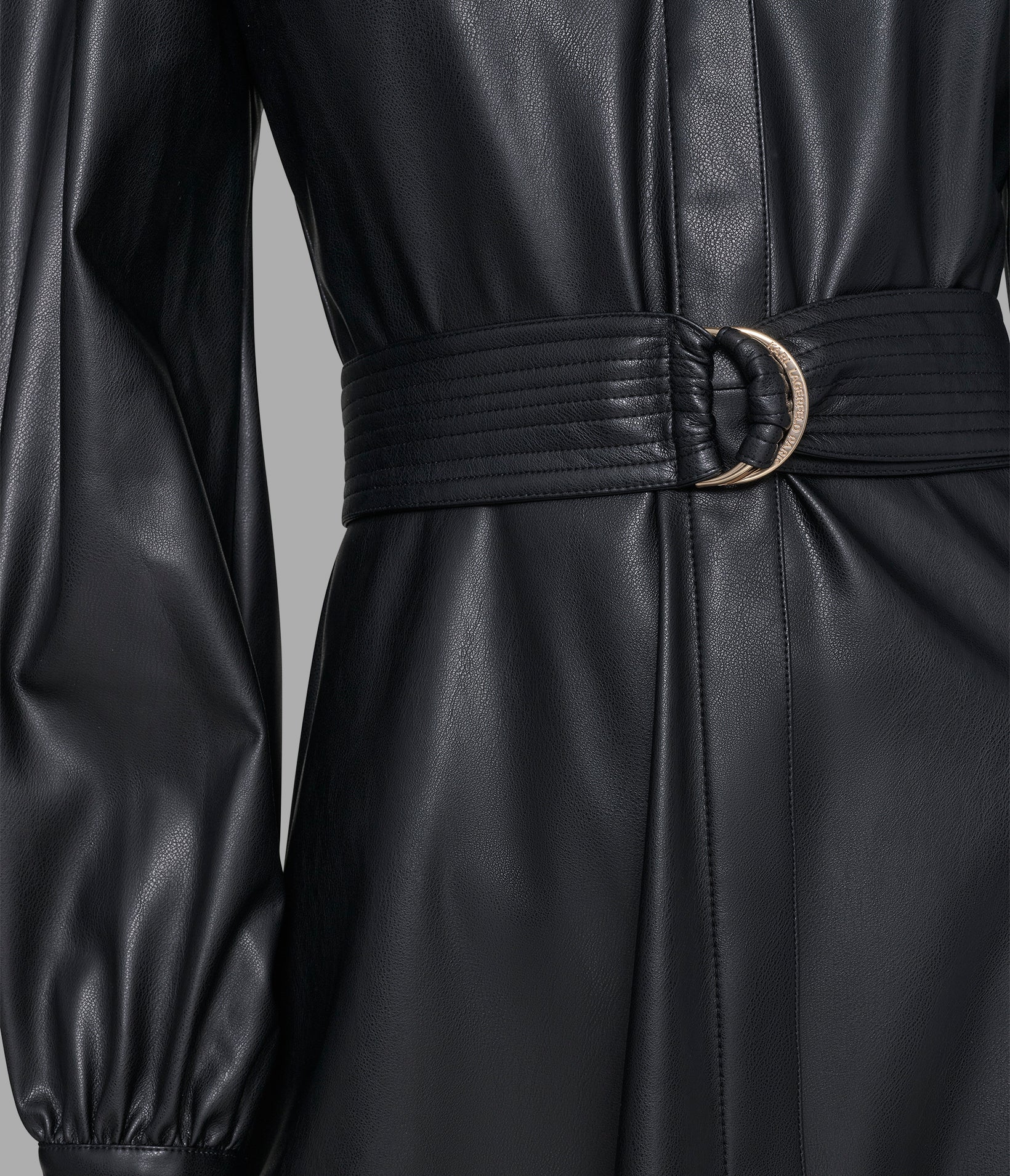 BELTED FAUX-LEATHER SHIRT DRESS VIEW 7 BELTED FAUX-LEATHER SHIRT DRESS VIEW 7