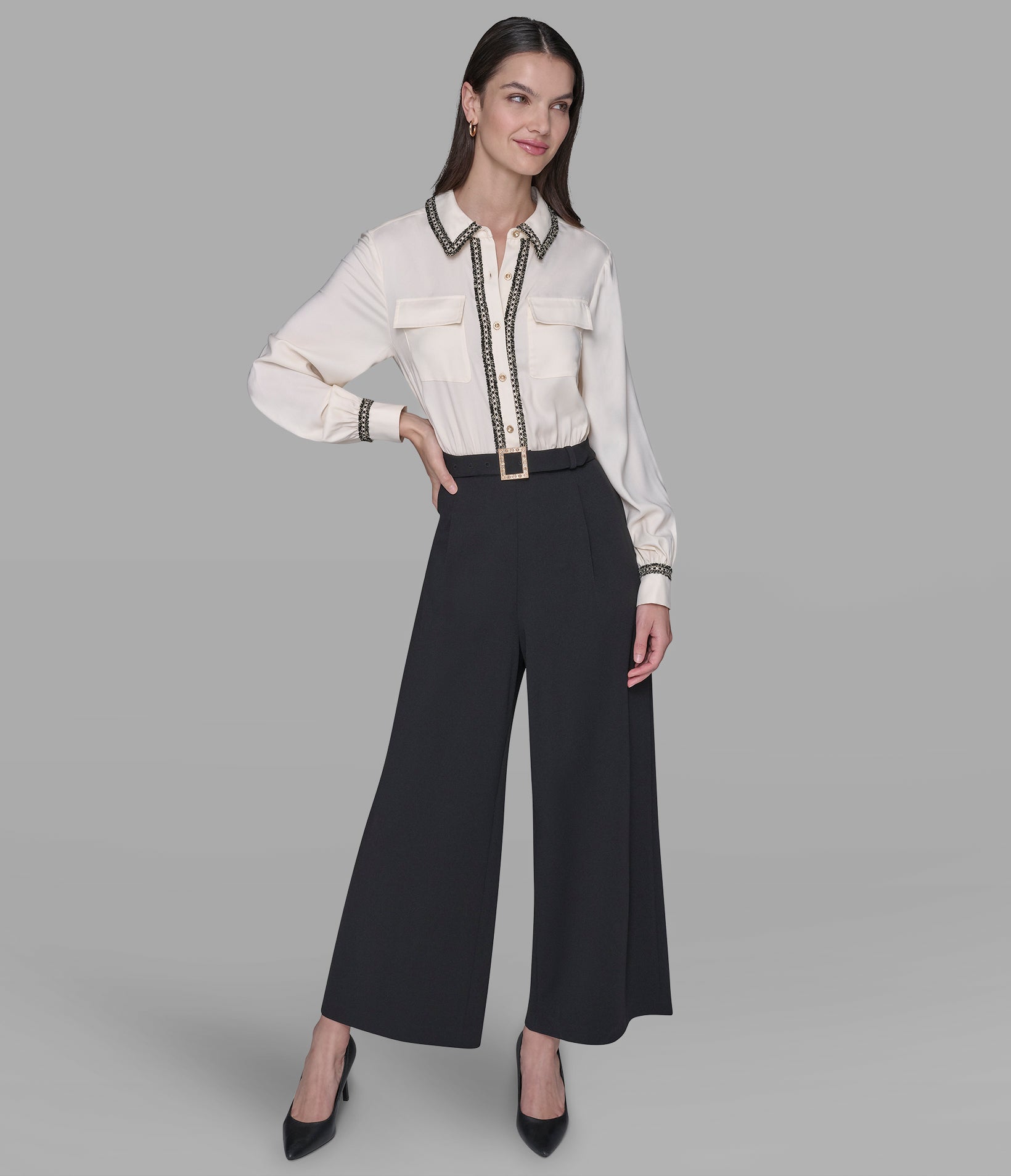 SCUBA CREPE WIDE-LEG JUMPSUIT View 1 | Women's Clothing Sale SCUBA CREPE WIDE-LEG JUMPSUIT View 1 | Women's Clothing Sale