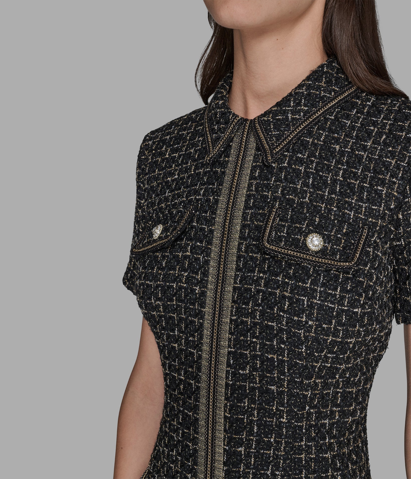 METALLIC TWEED MINI POLO DRESS VIEW 5 METALLIC TWEED MINI POLO DRESS VIEW 5
