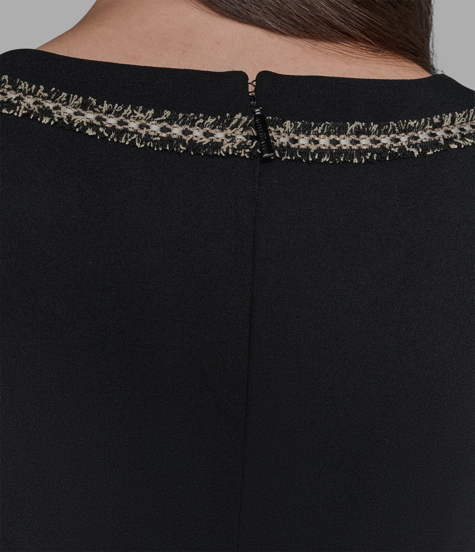 TWEED-TRIMMED PLEATED DRESS VIEW 6 | Women's Clothing TWEED-TRIMMED PLEATED DRESS VIEW 6 | Women's Clothing