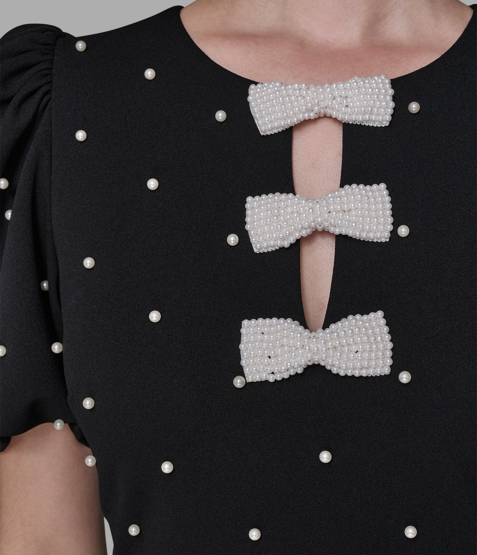 SCUBA CREPE SHEATH DRESS WITH PEARL DETAILS VIEW 5 | Women's Clothing SCUBA CREPE SHEATH DRESS WITH PEARL DETAILS VIEW 5 | Women's Clothing