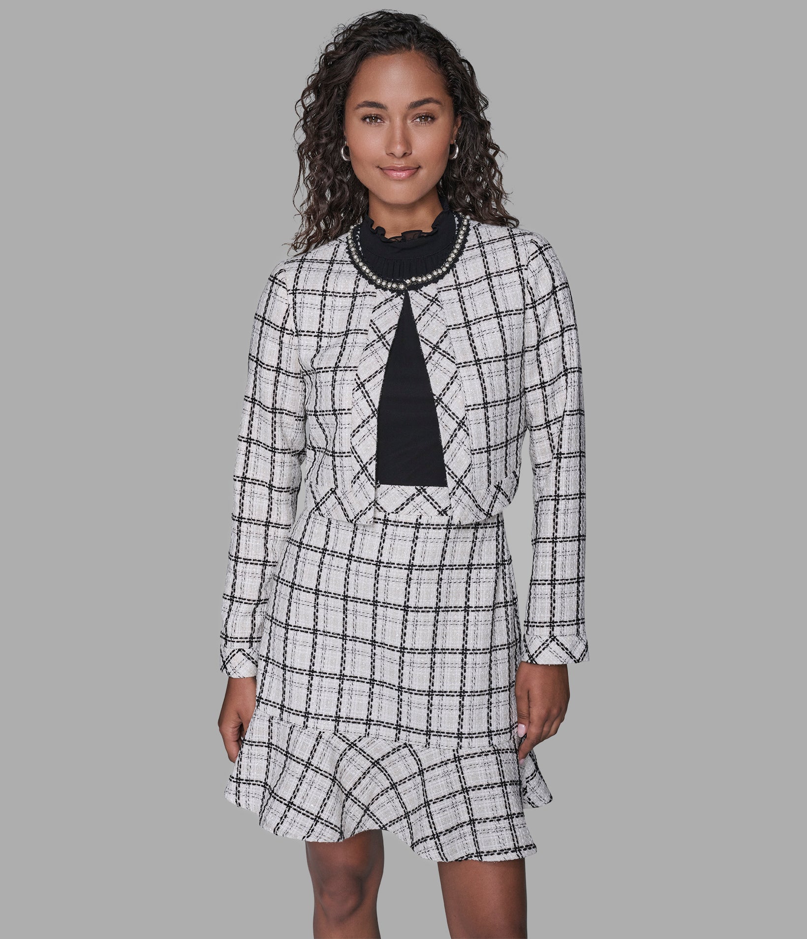 PLAID TWEED JACKET VIEW 1 PLAID TWEED JACKET VIEW 1