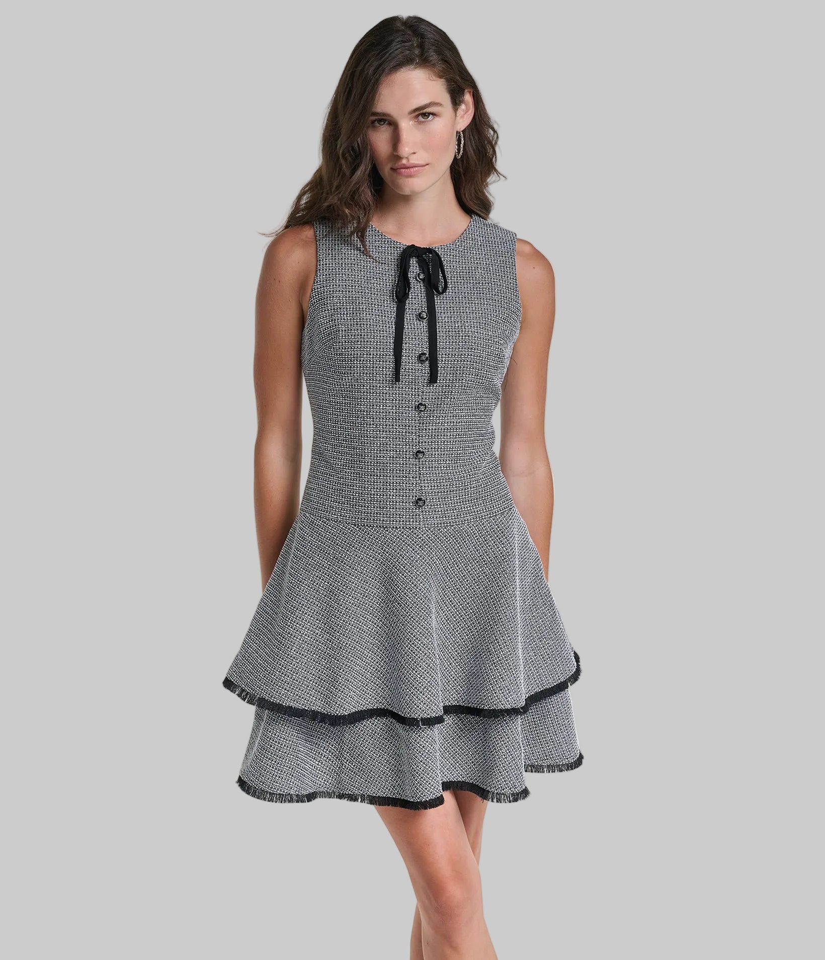 SLEEVELESS BOW A-LINE DRESS VIEW 3 SLEEVELESS BOW A-LINE DRESS VIEW 3