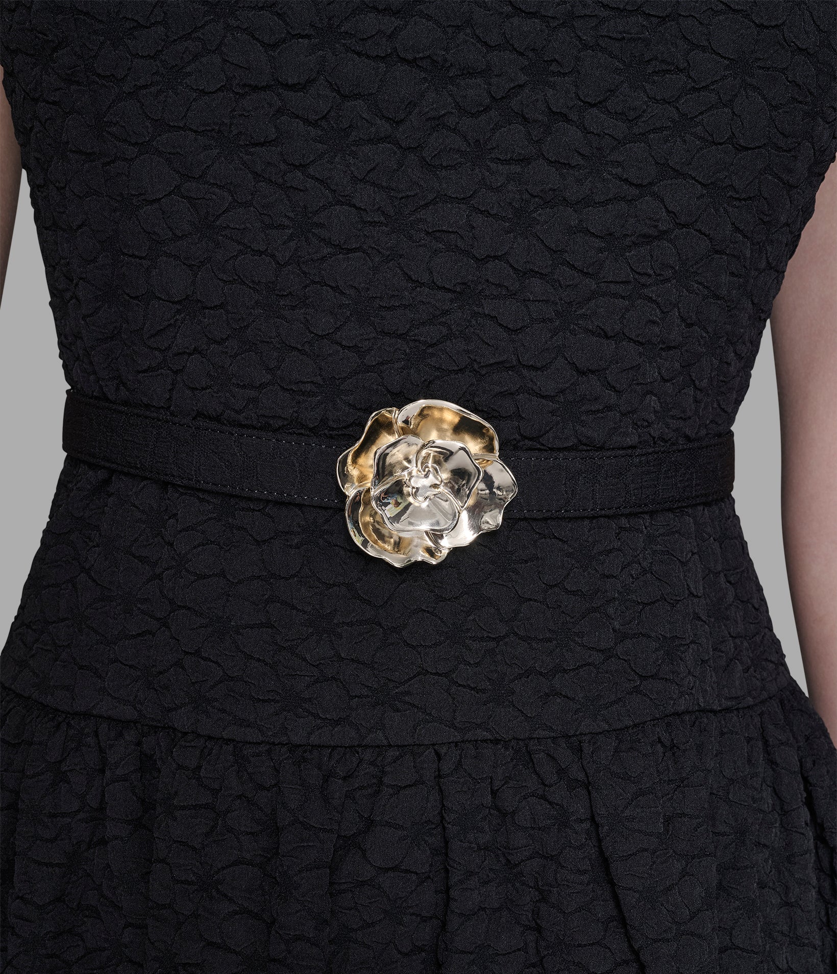 FLORAL JACQUARD A-LINE DRESS WITH FLOWER BELT VIEW 5 | Valentine's Day Shop FLORAL JACQUARD A-LINE DRESS WITH FLOWER BELT VIEW 5 | Valentine's Day Shop