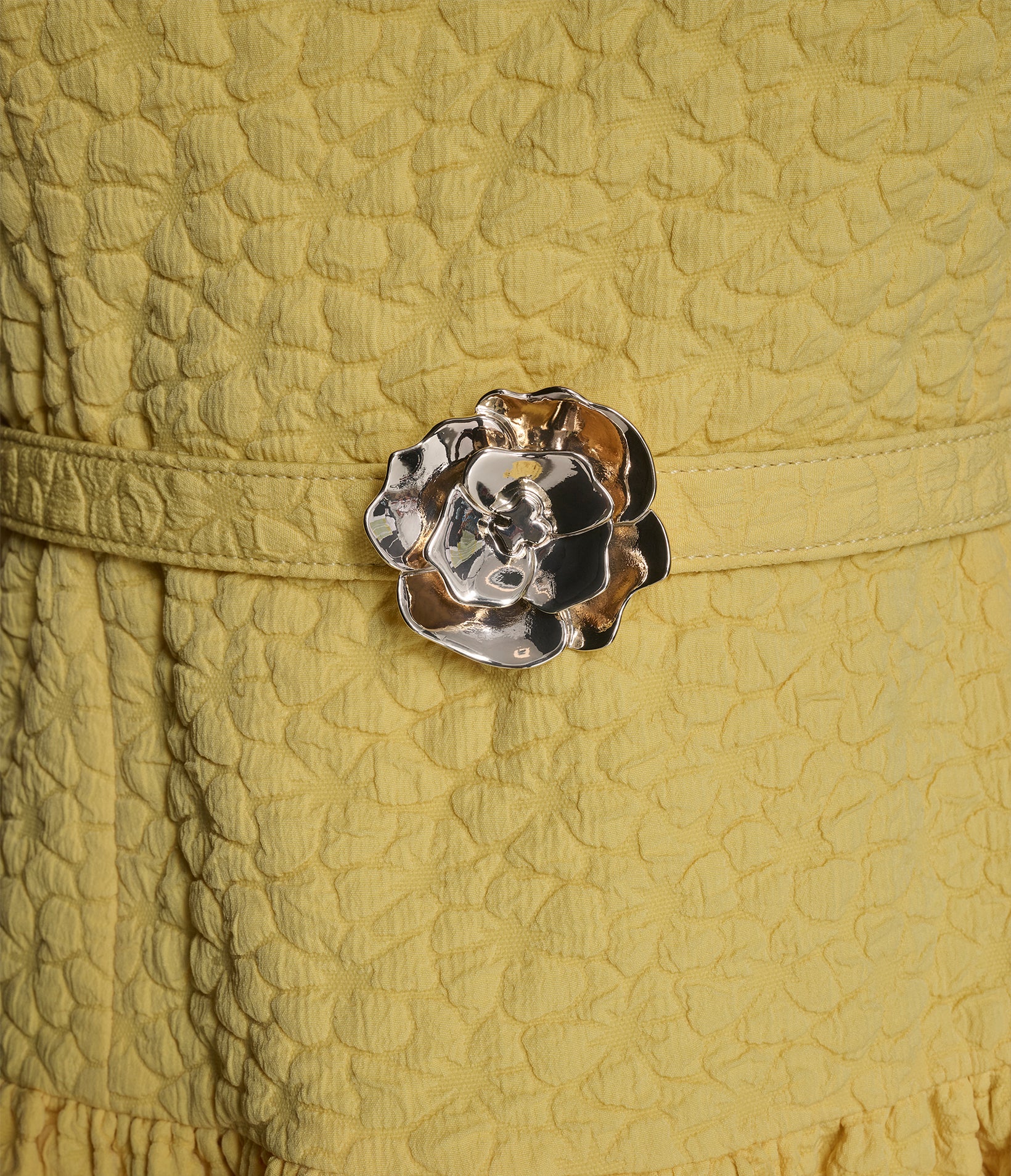 FLORAL JACQUARD A-LINE DRESS WITH FLOWER BELT VIEW 5 | Women's Clothing FLORAL JACQUARD A-LINE DRESS WITH FLOWER BELT VIEW 5 | Women's Clothing