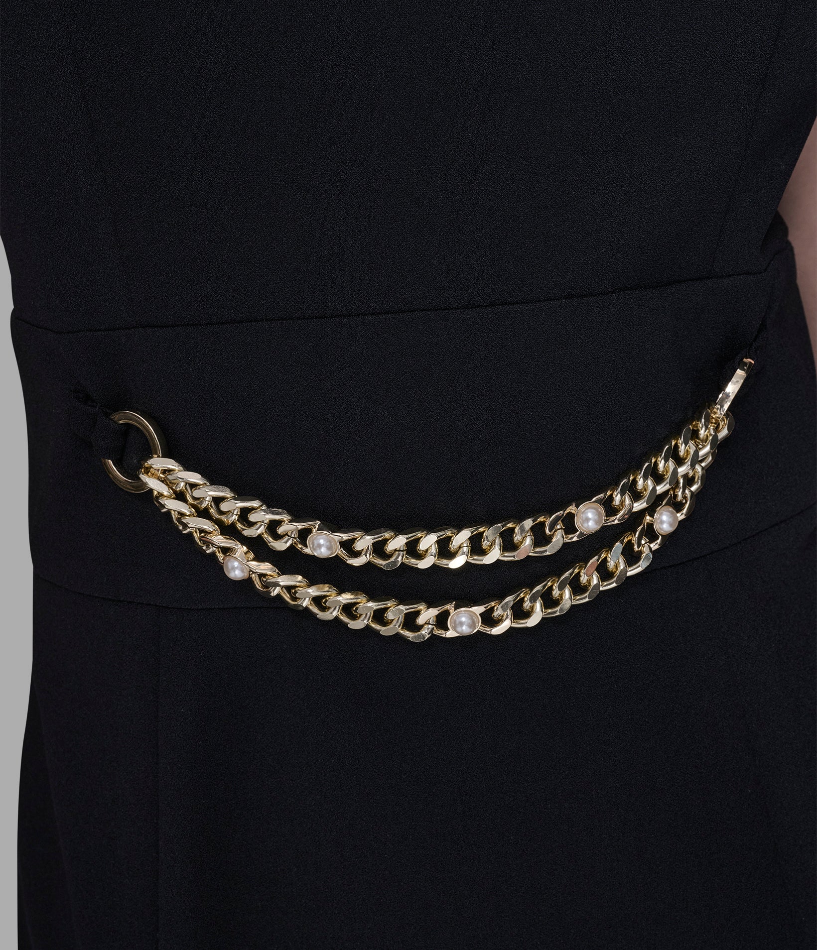 SCUBA CREPE SHEATH DRESS WITH CHAIN TRIM WAISTBAND VIEW 5 | Women's Clothing SCUBA CREPE SHEATH DRESS WITH CHAIN TRIM WAISTBAND VIEW 5 | Women's Clothing