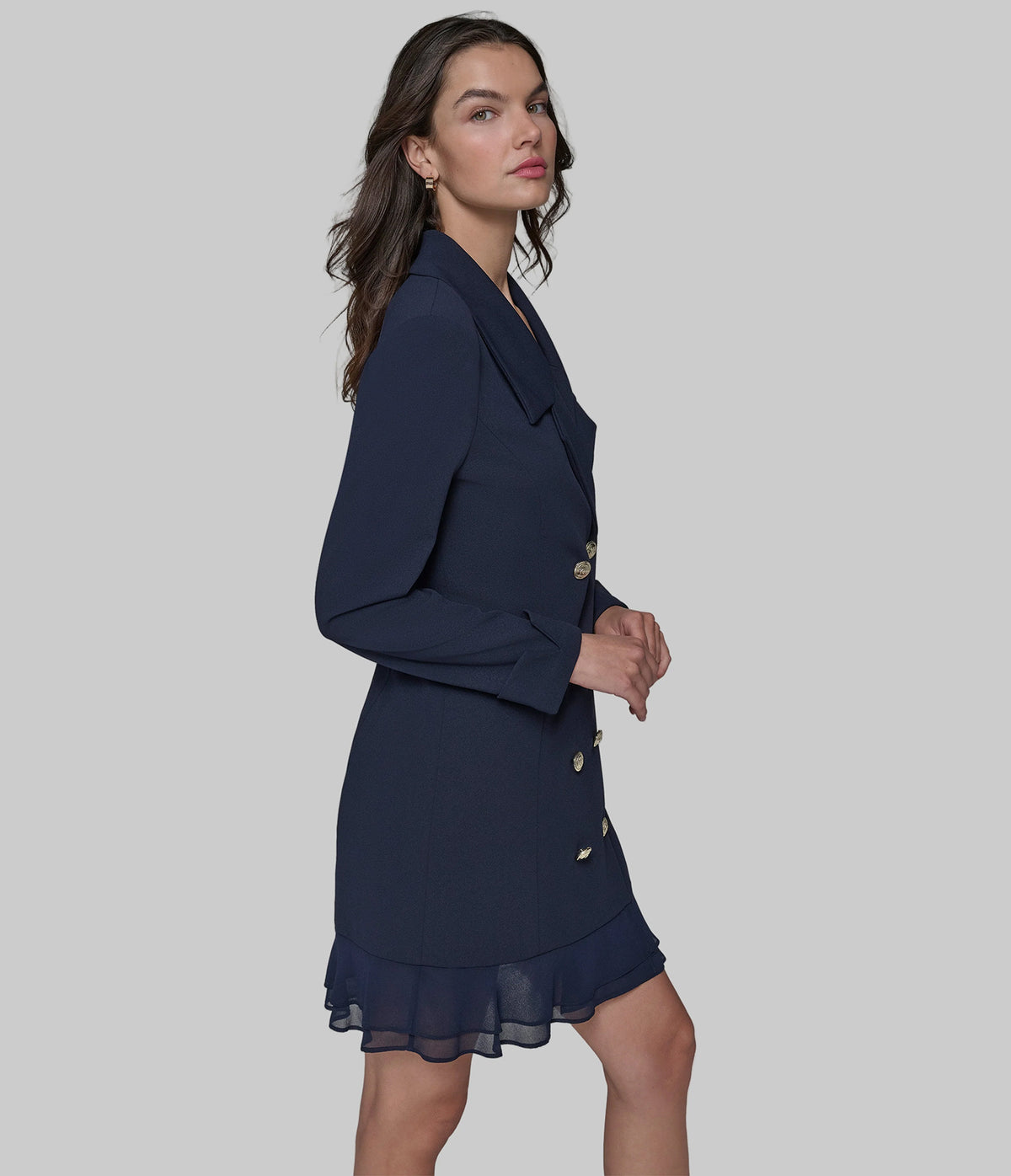 navy blue blazer dress Women's Double-Breasted Blazer Dress | Navy