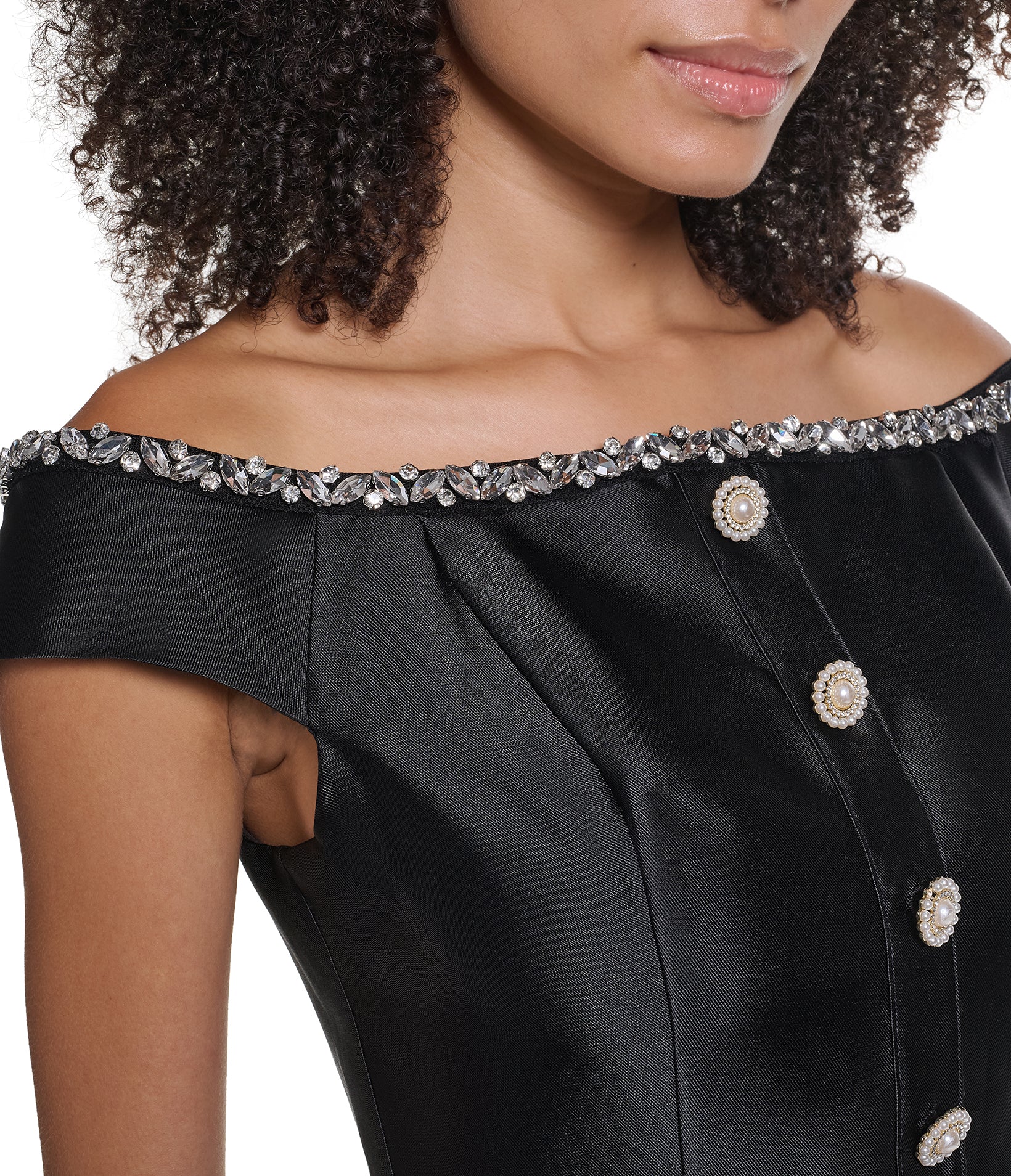 OFF THE SHOULDER A-LINE MIDI MIKADO DRESS VIEW 6 OFF THE SHOULDER A-LINE MIDI MIKADO DRESS VIEW 6