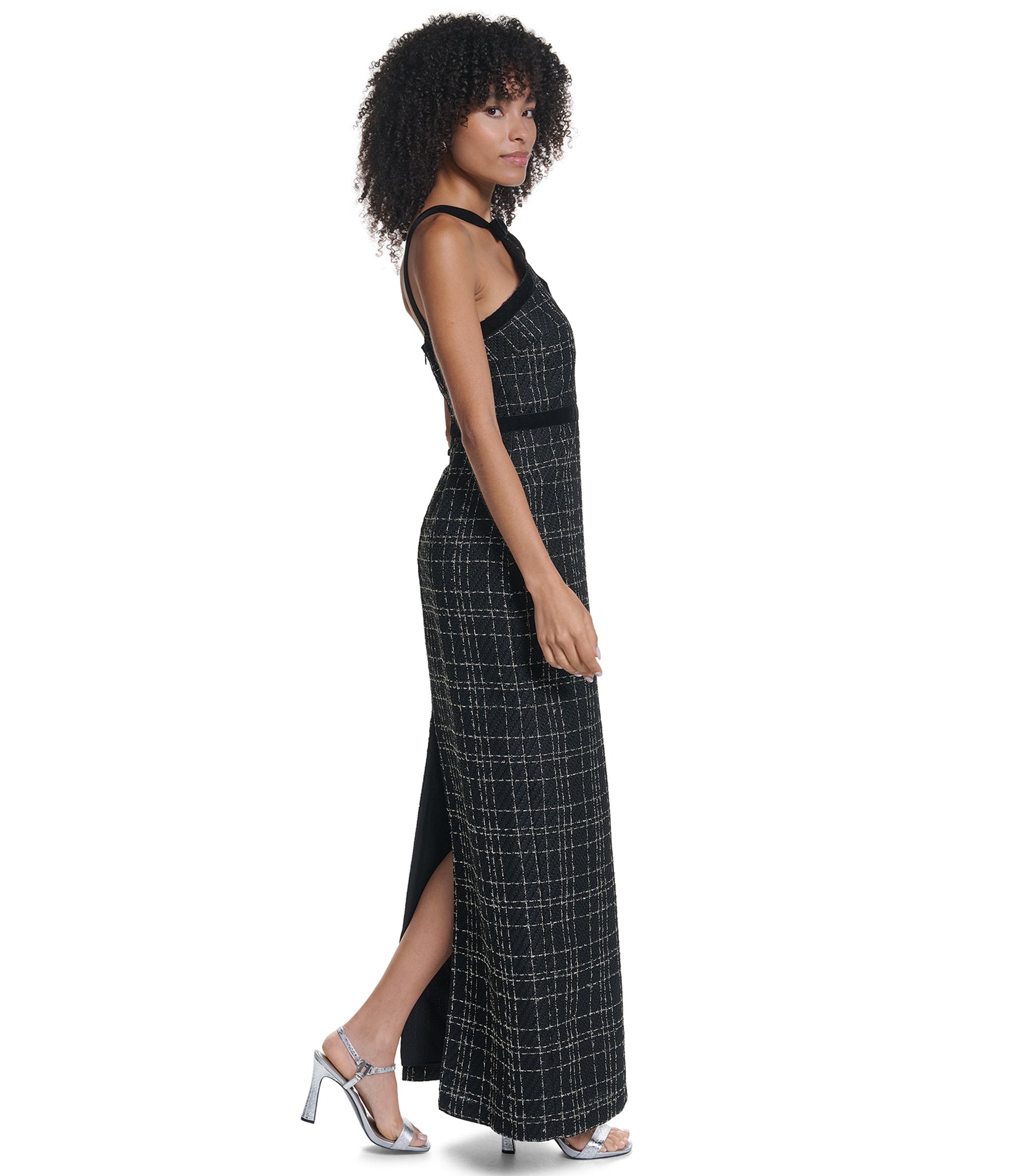 HALTER TWEED GOWN VIEW 4 HALTER TWEED GOWN VIEW 4