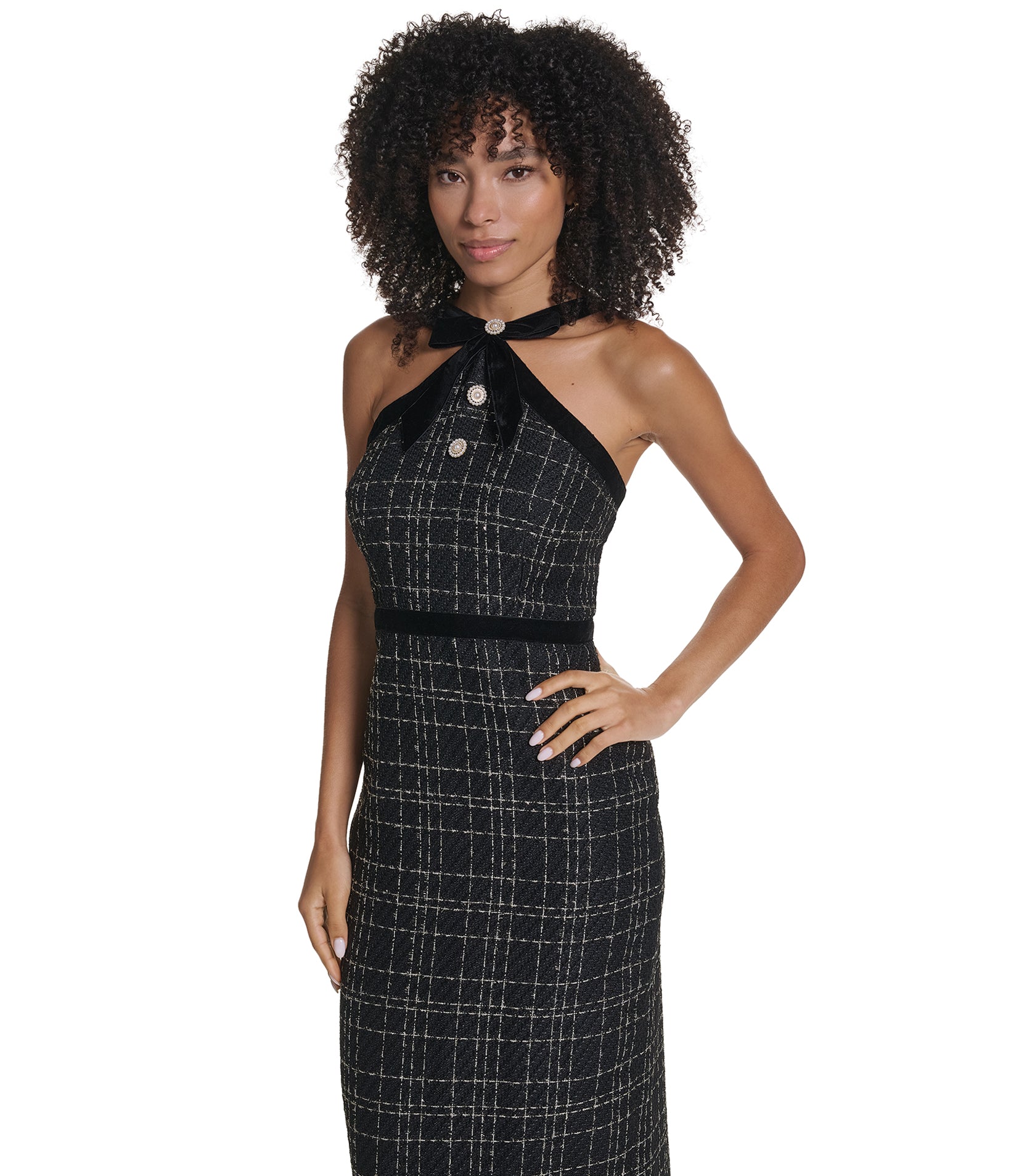 HALTER TWEED GOWN VIEW 2 HALTER TWEED GOWN VIEW 2