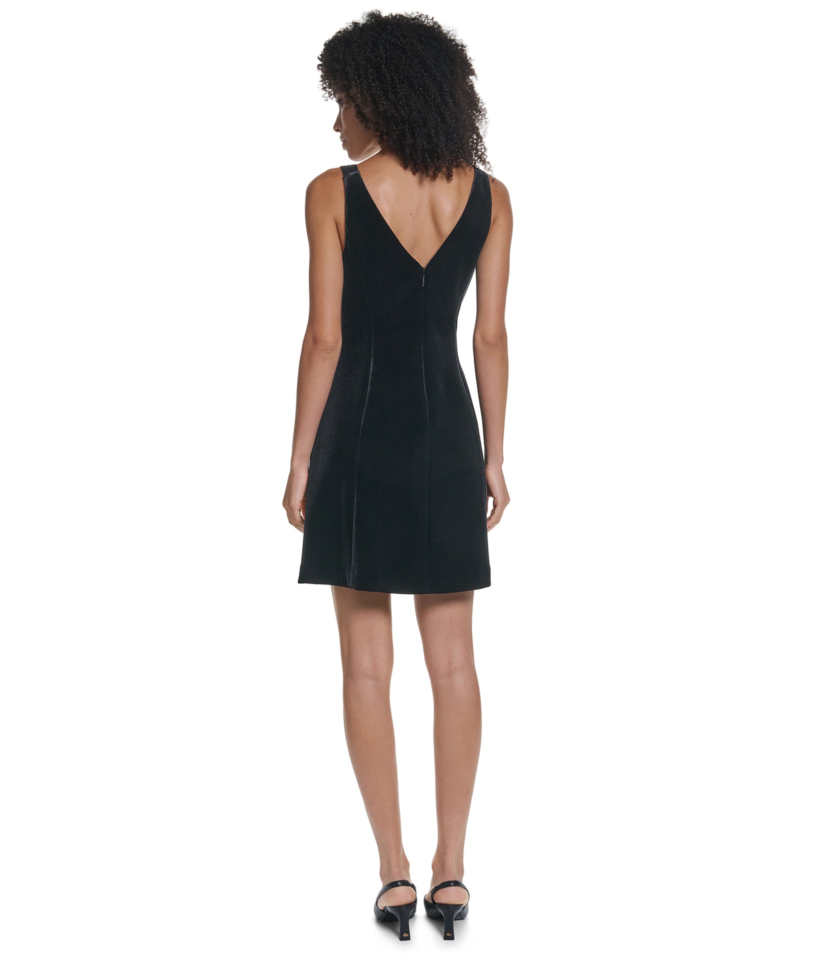 VELVET FIT AND FLARE DRESS VIEW 4 VELVET FIT AND FLARE DRESS VIEW 4