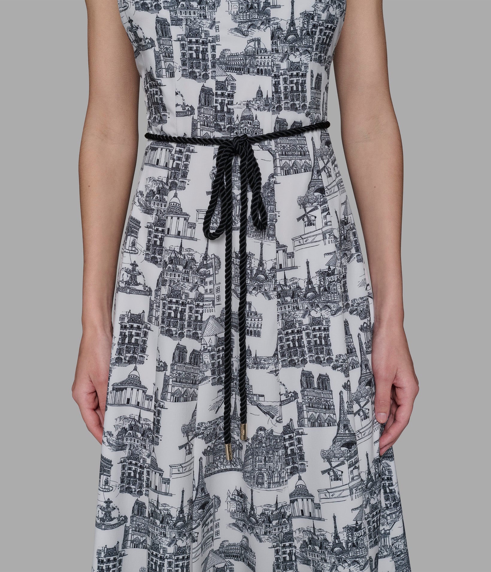SLEEVELESS PRINTED PARIS TOILE MIDI DRESS VIEW 6 | New Women's Clothing SLEEVELESS PRINTED PARIS TOILE MIDI DRESS VIEW 6 | New Women's Clothing