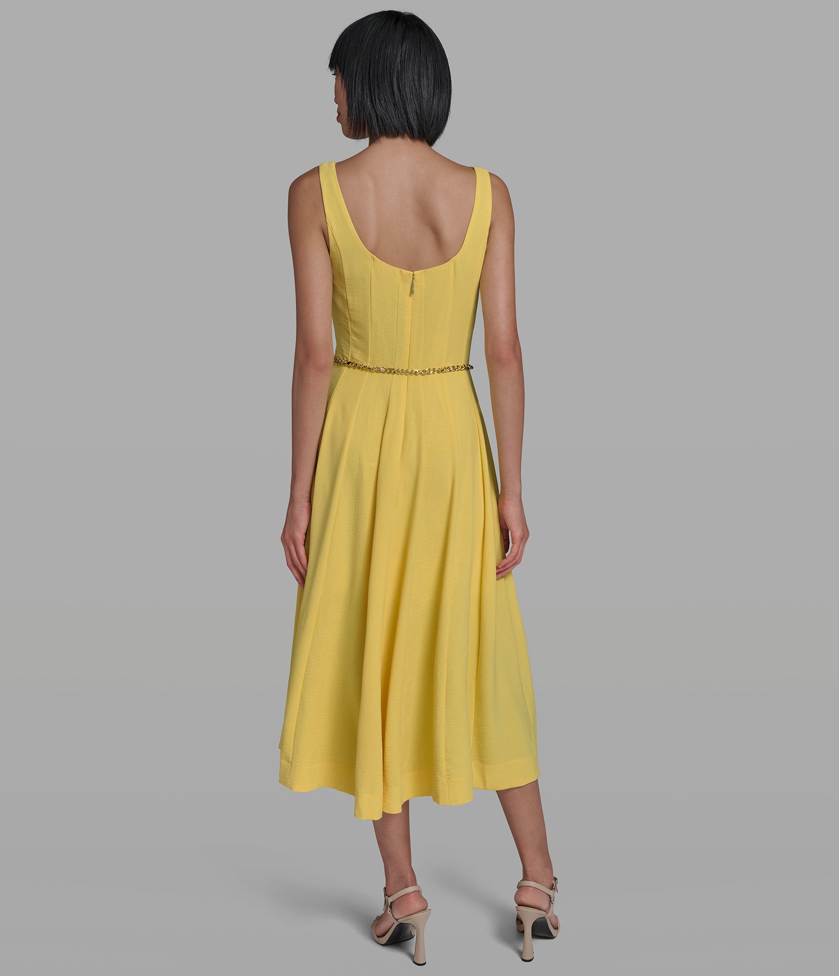 MIDI DRESS WITH CHAIN BELT View 2 | Women's Dresses & Jumpsuits MIDI DRESS WITH CHAIN BELT View 2 | Women's Dresses & Jumpsuits