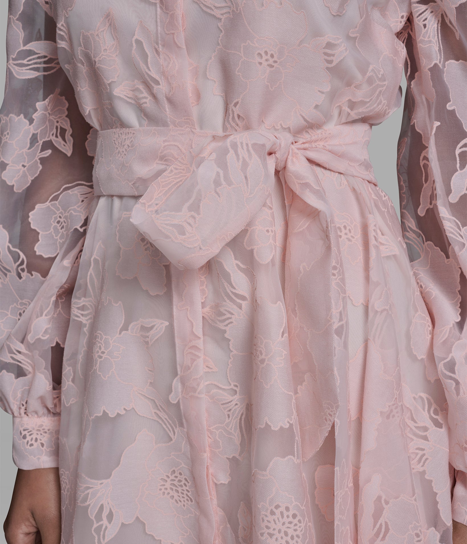 SHEER JACQUARD FLORAL FIT AND FLARE DRESS VIEW 6 | Women's Spring Collection SHEER JACQUARD FLORAL FIT AND FLARE DRESS VIEW 6 | Women's Spring Collection