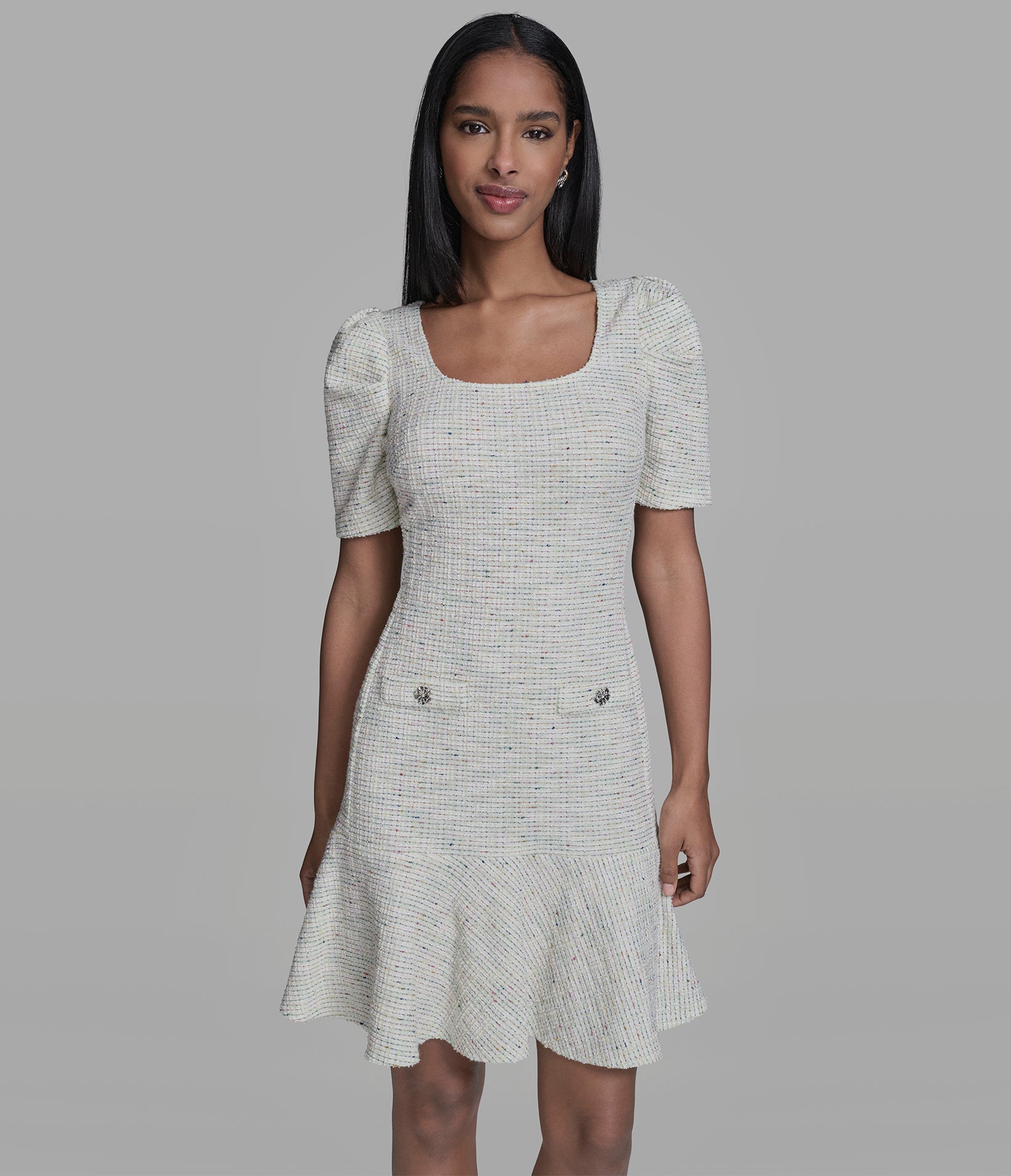 KNIT TWEED DRESS View 1 | New Women's Clothing KNIT TWEED DRESS View 1 | New Women's Clothing