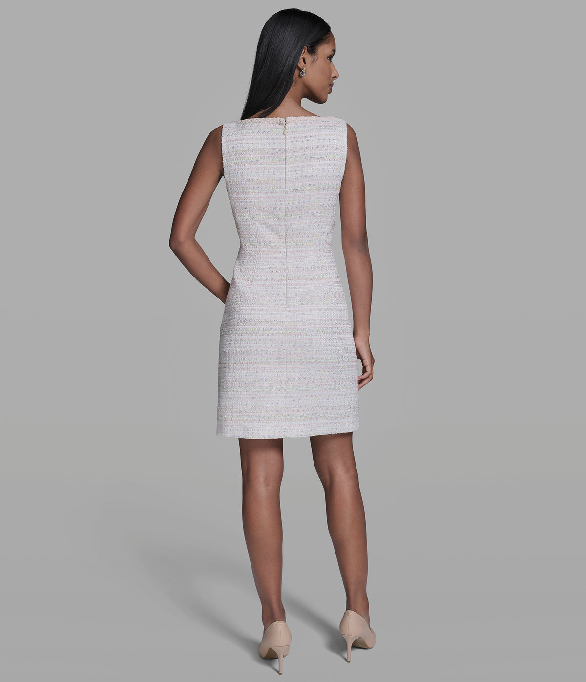 white mini flare dress Notched Fit and Flare Dress  Cotton Candy LA