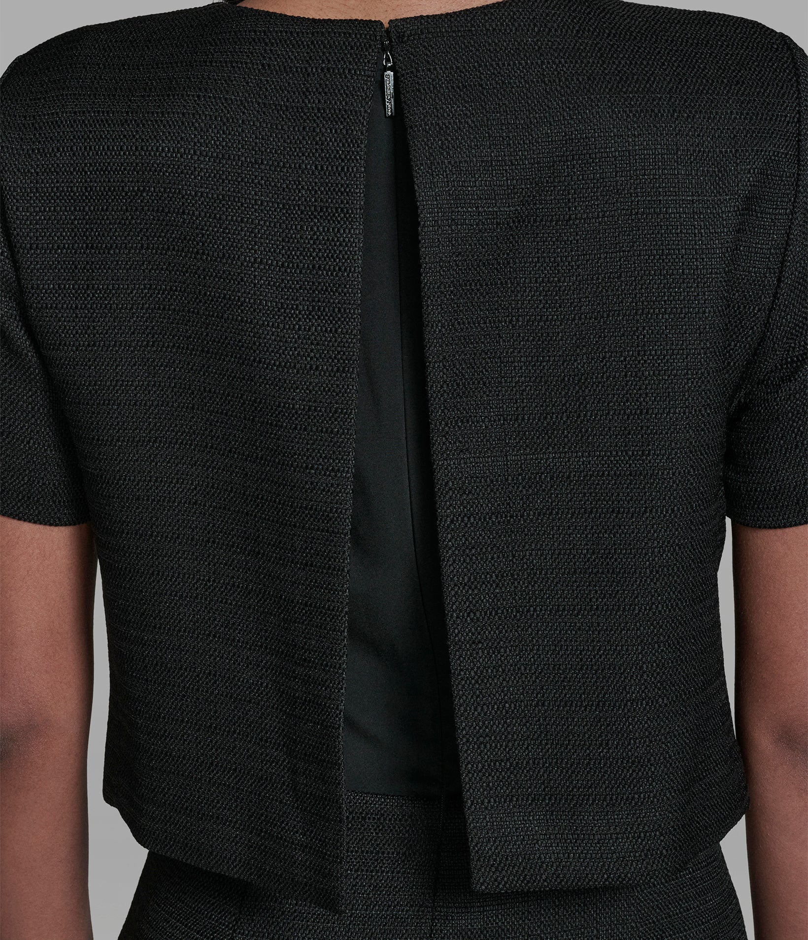 FAUX TWEED POP-OVER DRESS WITH FLORAL BUTTONS VIEW 5 | New Arrivals FAUX TWEED POP-OVER DRESS WITH FLORAL BUTTONS VIEW 5 | New Arrivals