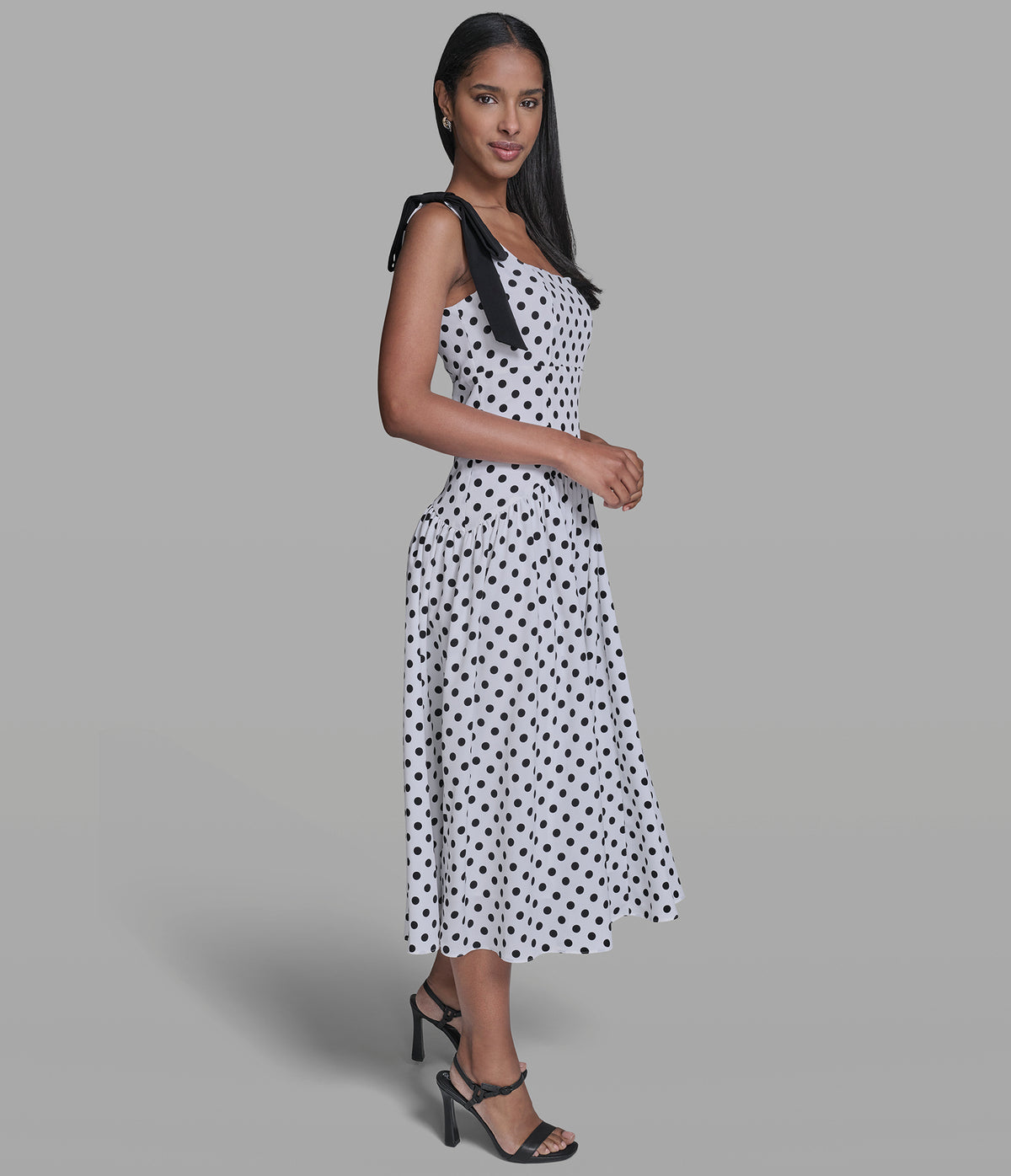 Bow Strap Polka Dot Midi Dress | Dresses & Jumpsuits | Karl Lagerfeld Paris