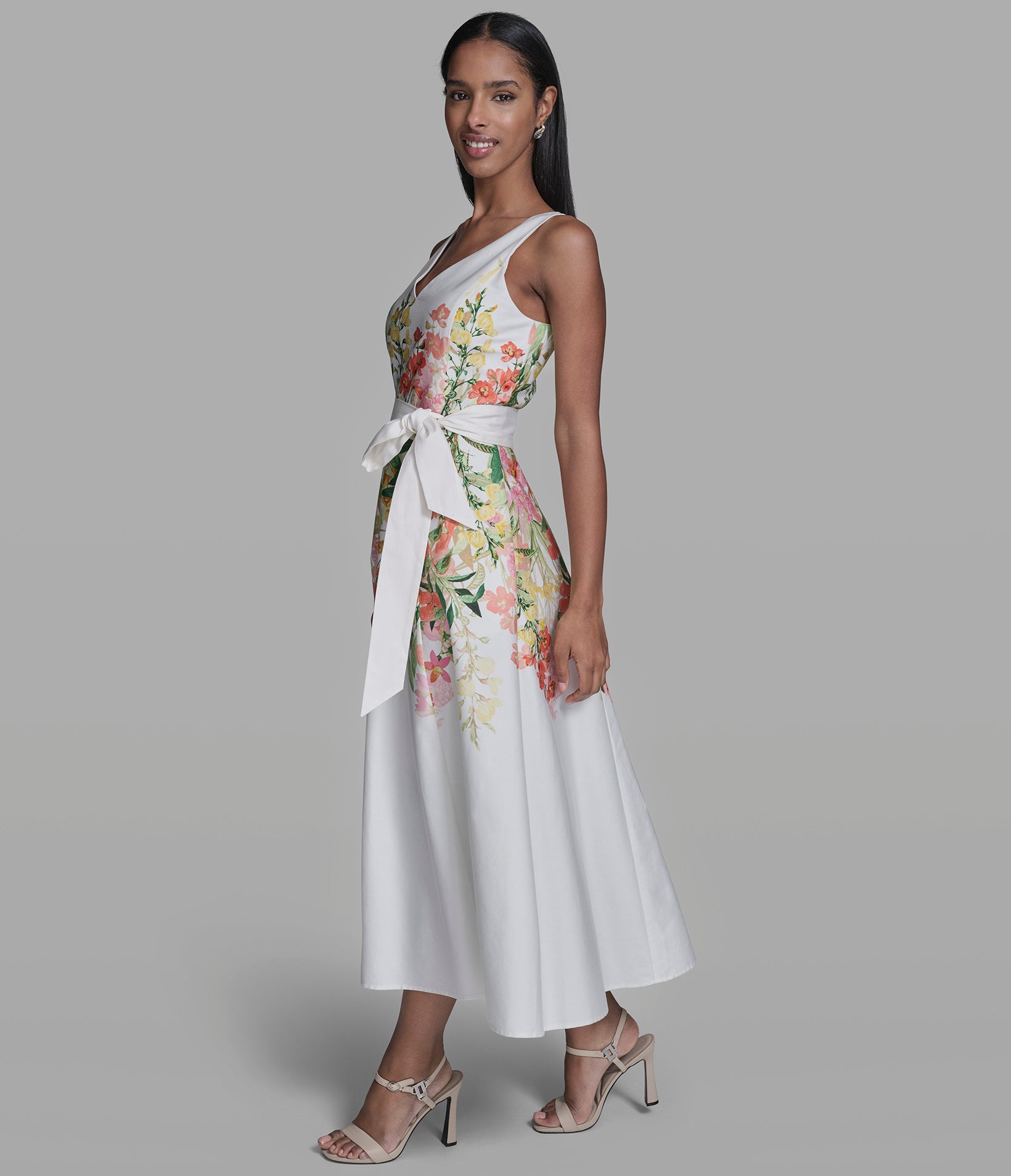 SLEEVELESS FLORAL MAXI DRESS VIEW 3 SLEEVELESS FLORAL MAXI DRESS VIEW 3