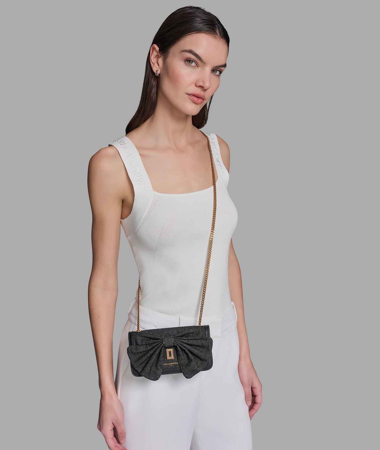 KOSETTE DENIM SHOULDER BAG WITH BOW VIEW 6 | Women's Shoulder Bags KOSETTE DENIM SHOULDER BAG WITH BOW VIEW 6 | Women's Shoulder Bags