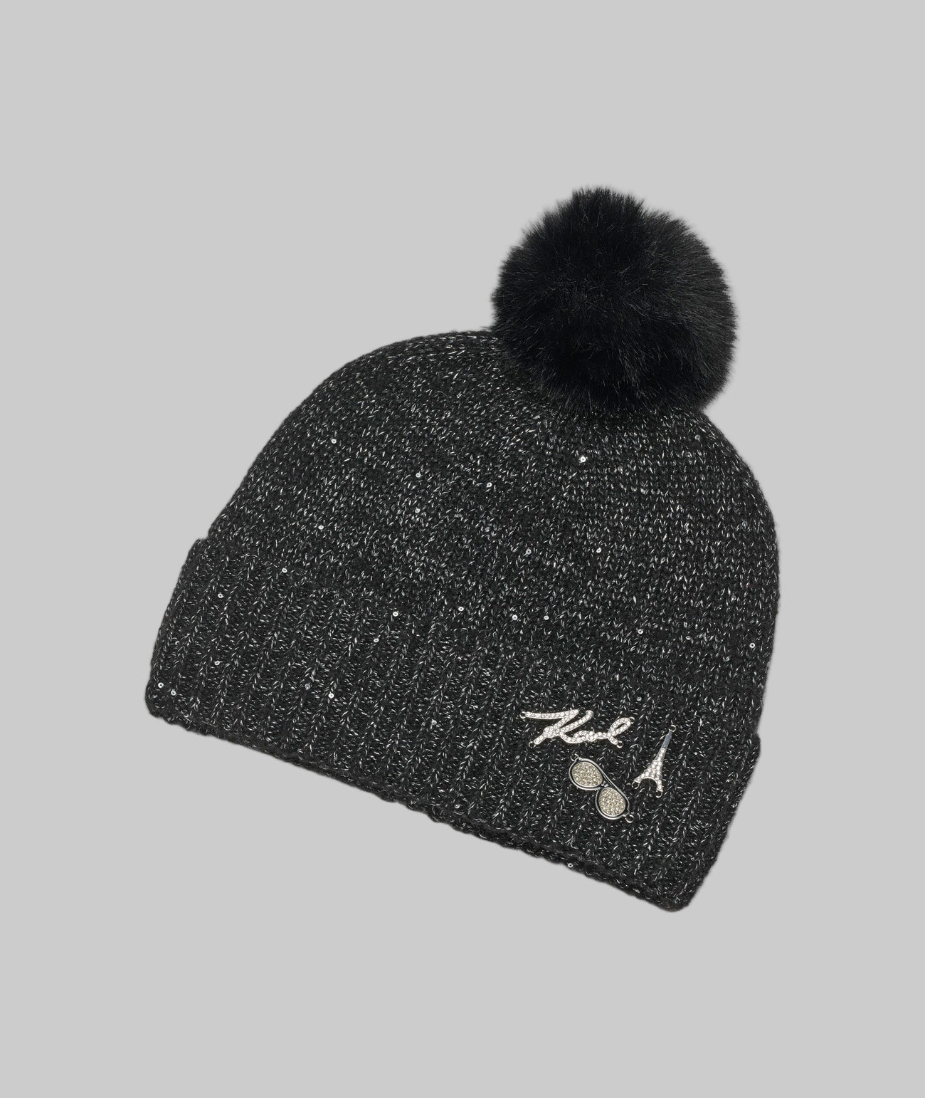 SEQUIN FAUX FUR POM HAT View 1 | All That Glitters SEQUIN FAUX FUR POM HAT View 1 | All That Glitters
