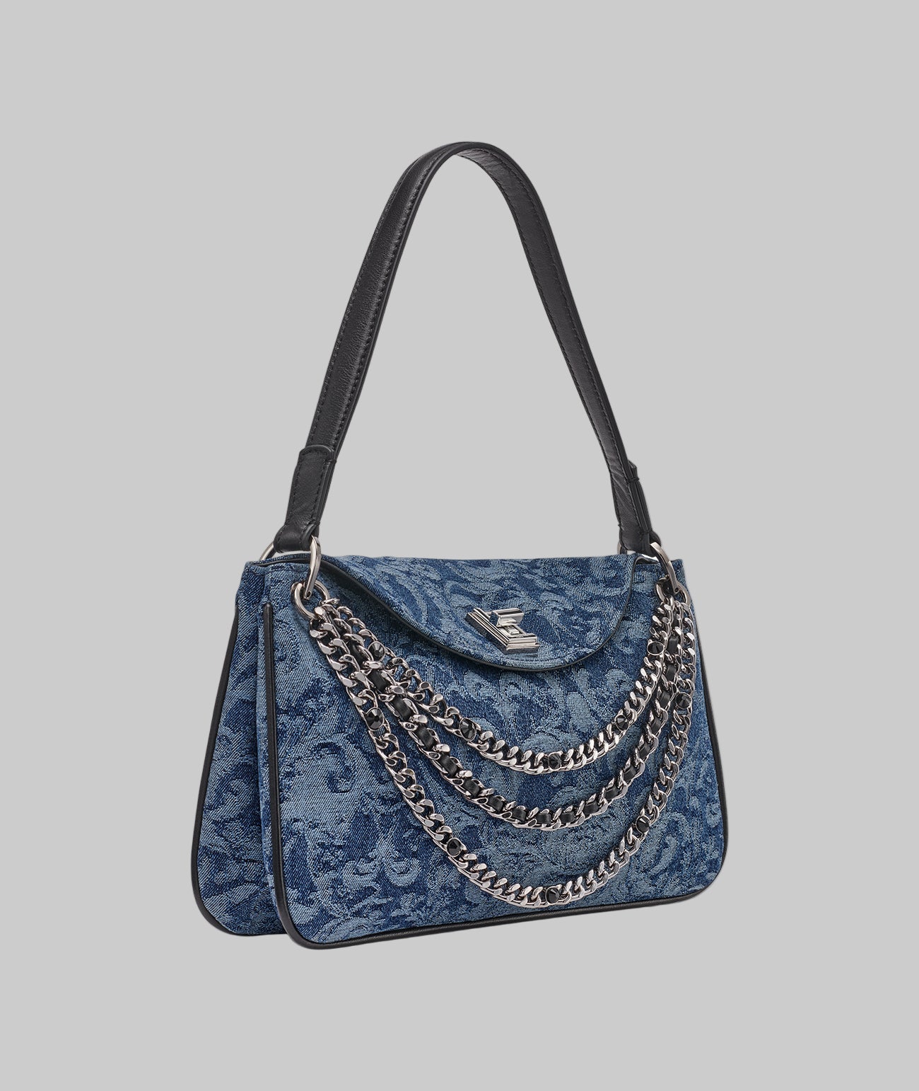 NADINE DENIM JACQUARD SHOULDER BAG View 2 | The Handbag Edit NADINE DENIM JACQUARD SHOULDER BAG View 2 | The Handbag Edit