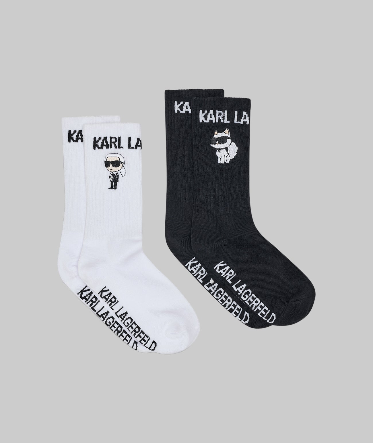 EMBROIDERED CREW SOCKS 2-PACK View 1 | Ikonic Karl EMBROIDERED CREW SOCKS 2-PACK View 1 | Ikonic Karl